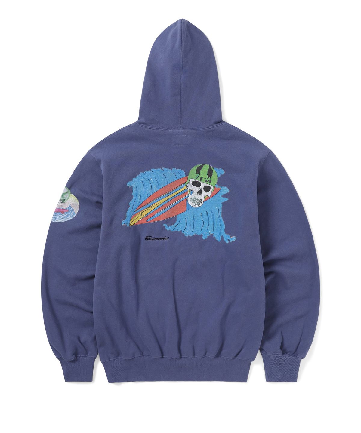 디스이즈네버댓(THISISNEVERTHAT) Surfing Skull Hoodie Purple Blue
