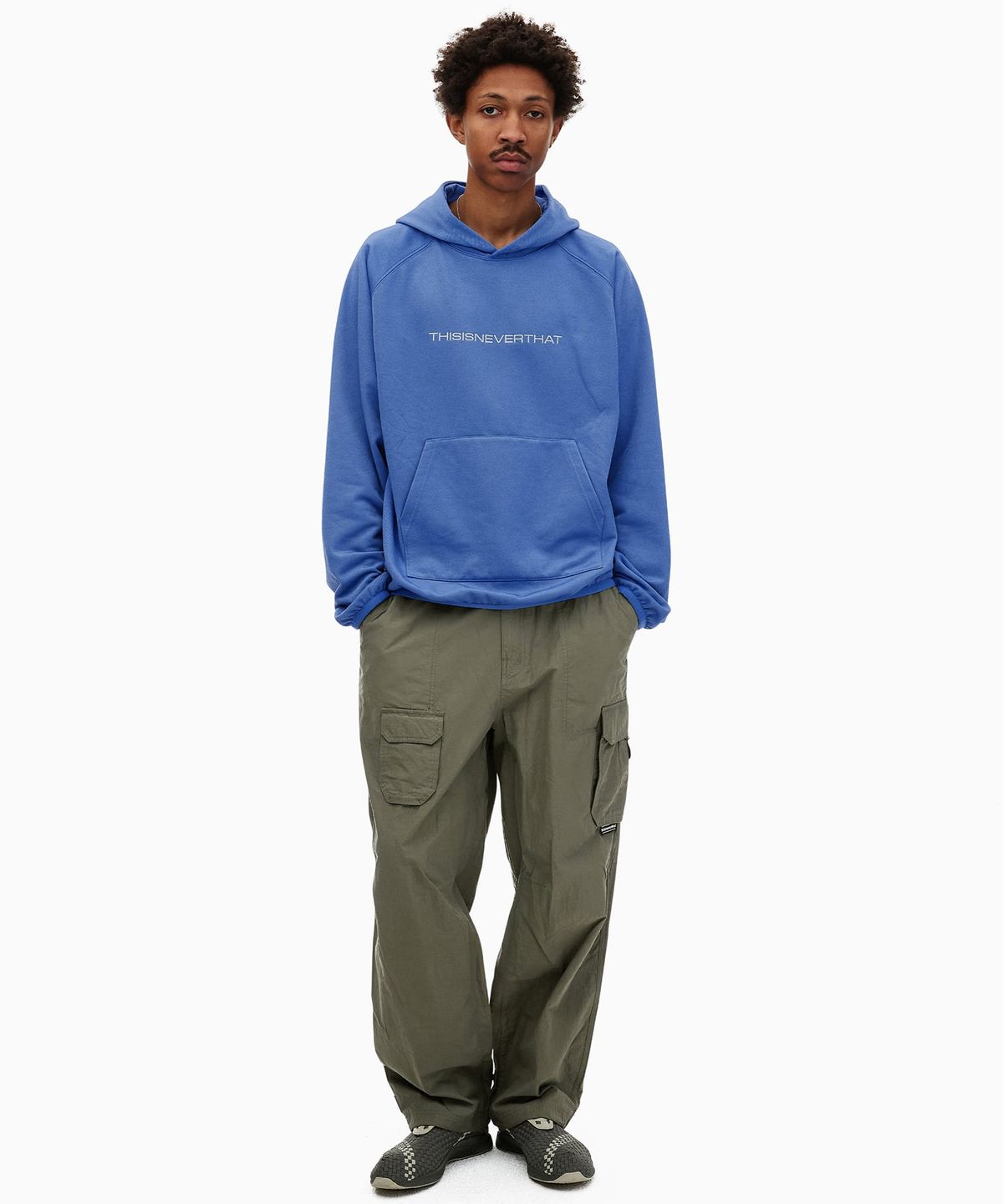 디스이즈네버댓(THISISNEVERTHAT) Raglan Jersey Hoodie Ultramarine