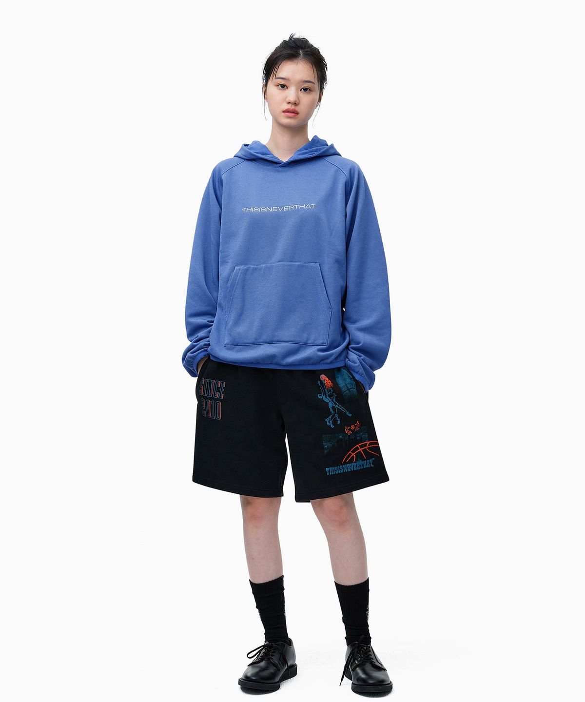 디스이즈네버댓(THISISNEVERTHAT) Raglan Jersey Hoodie Ultramarine