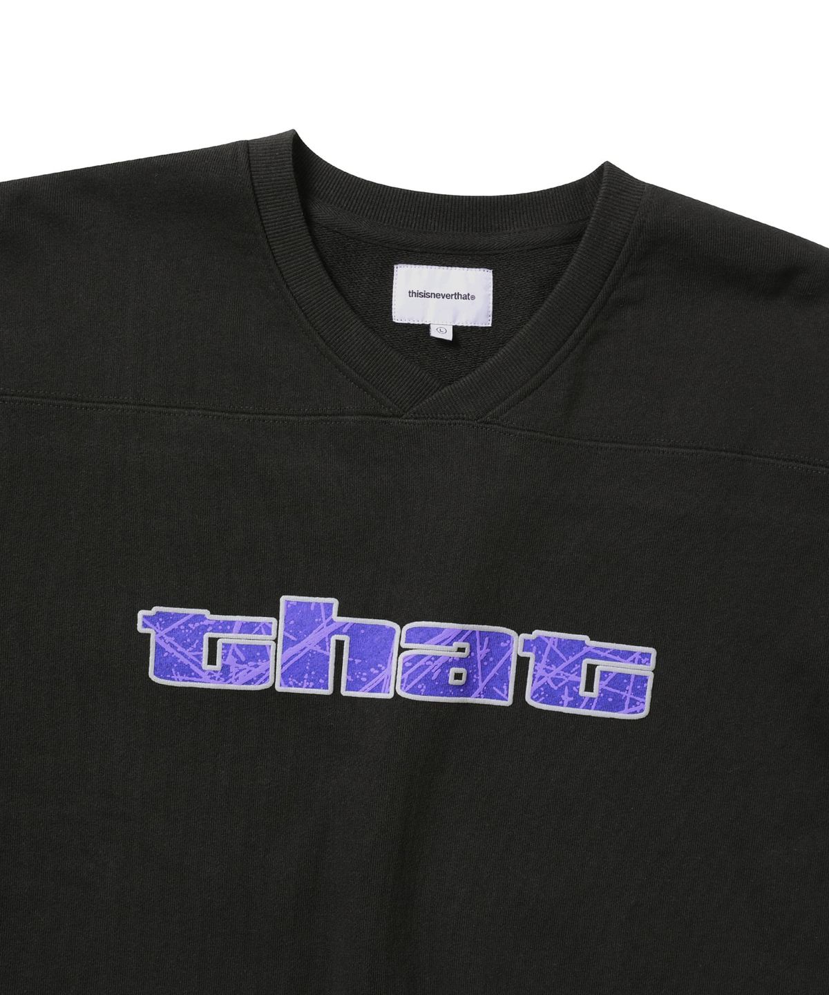 디스이즈네버댓(THISISNEVERTHAT) Paneled Sports Crewneck Off Black