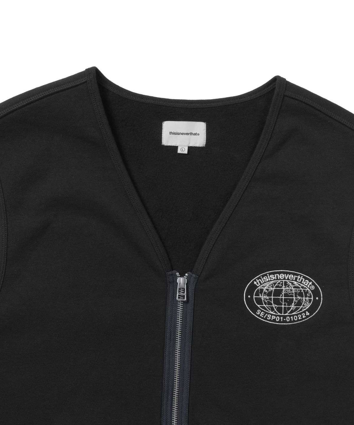 디스이즈네버댓(THISISNEVERTHAT) Zip Sweat Vest Black