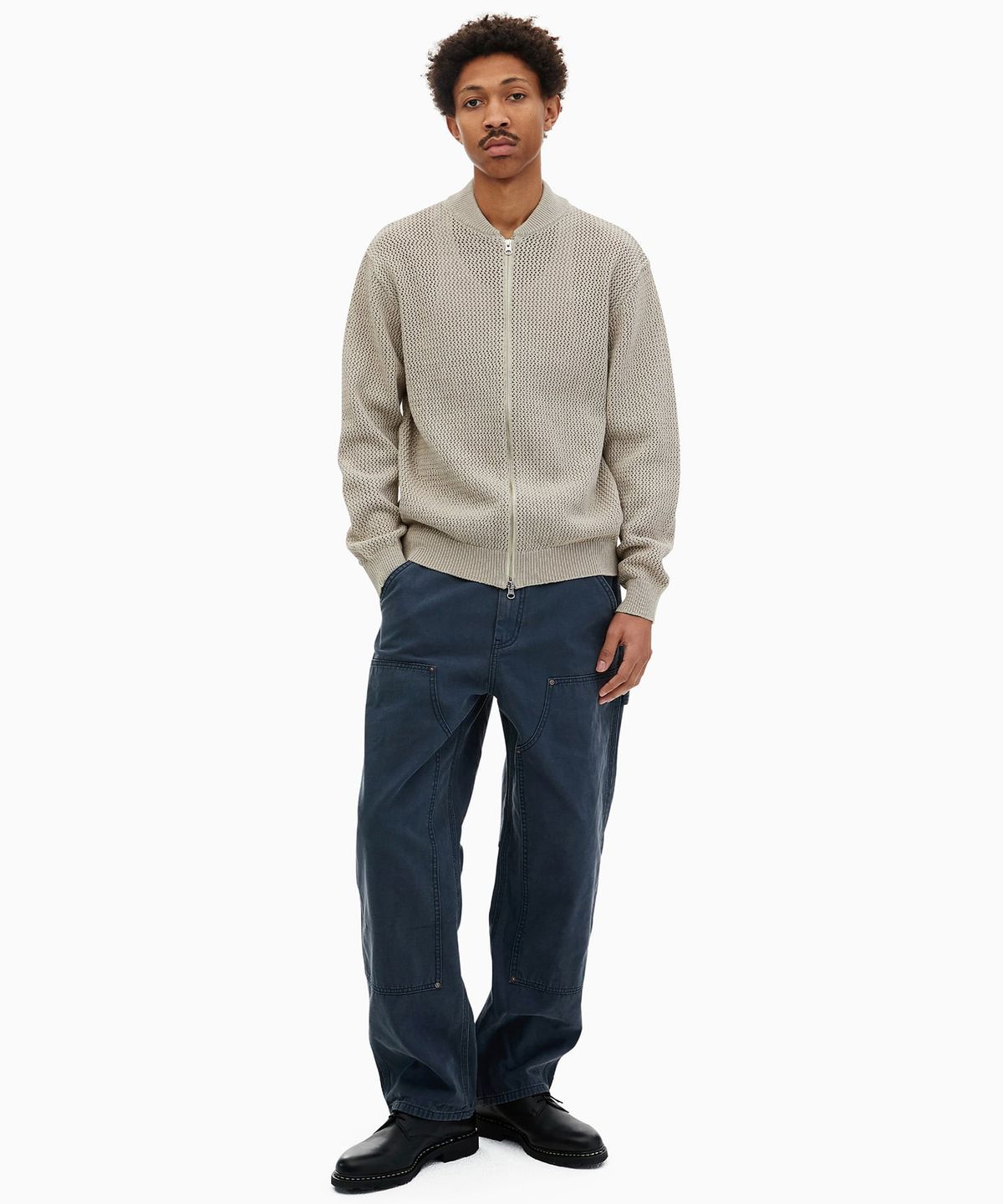 디스이즈네버댓(THISISNEVERTHAT) Net Knit Jacket Beige
