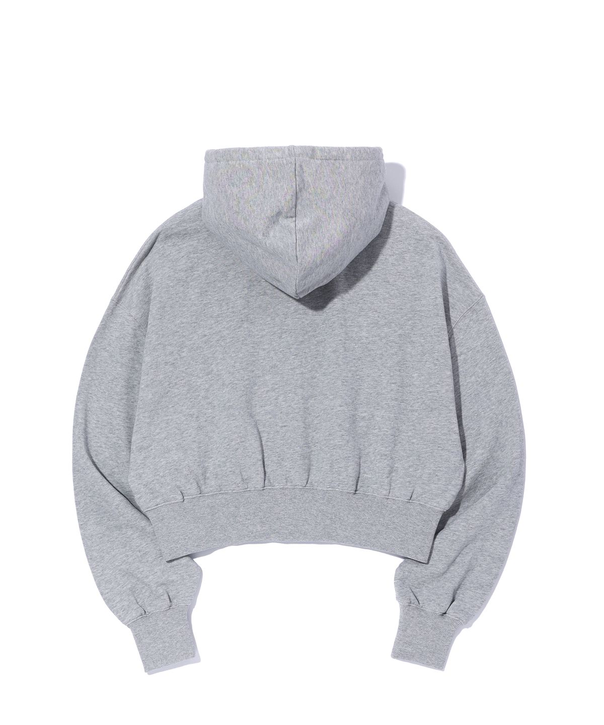 크리틱(CRITIC) CROP WORMHOLE LOGO HOODIE ZIP-UP MELANGE GREY