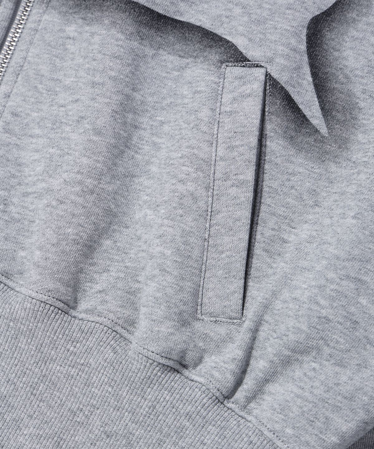 크리틱(CRITIC) CROP WORMHOLE LOGO HOODIE ZIP-UP MELANGE GREY