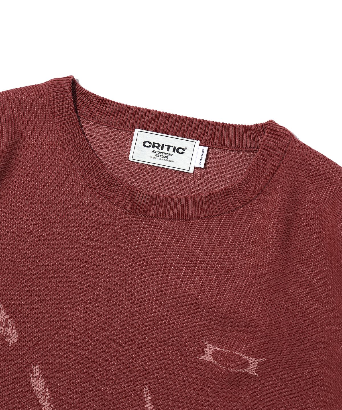 크리틱(CRITIC) WORMHOLE LOGO JACQUARD KNIT BRICK