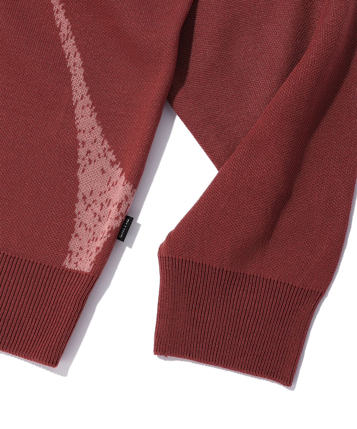 크리틱(CRITIC) WORMHOLE LOGO JACQUARD KNIT BRICK