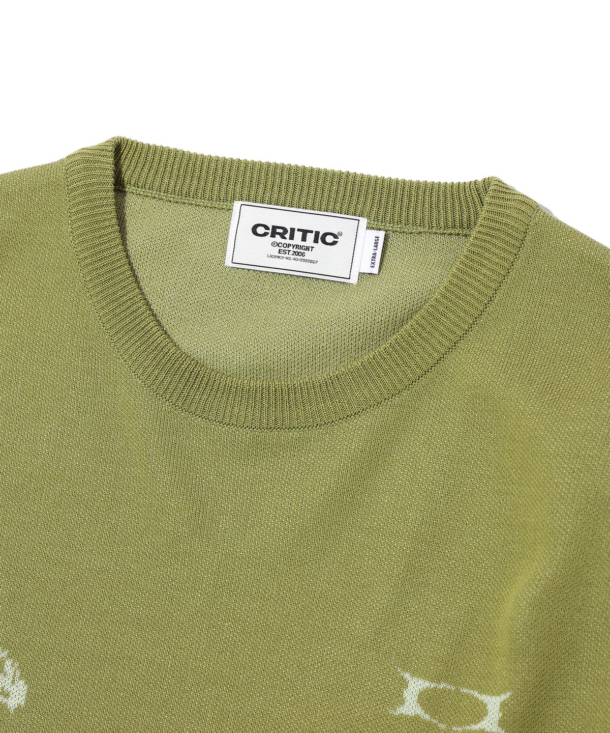 크리틱(CRITIC) WORMHOLE LOGO JACQUARD KNIT OLIVE