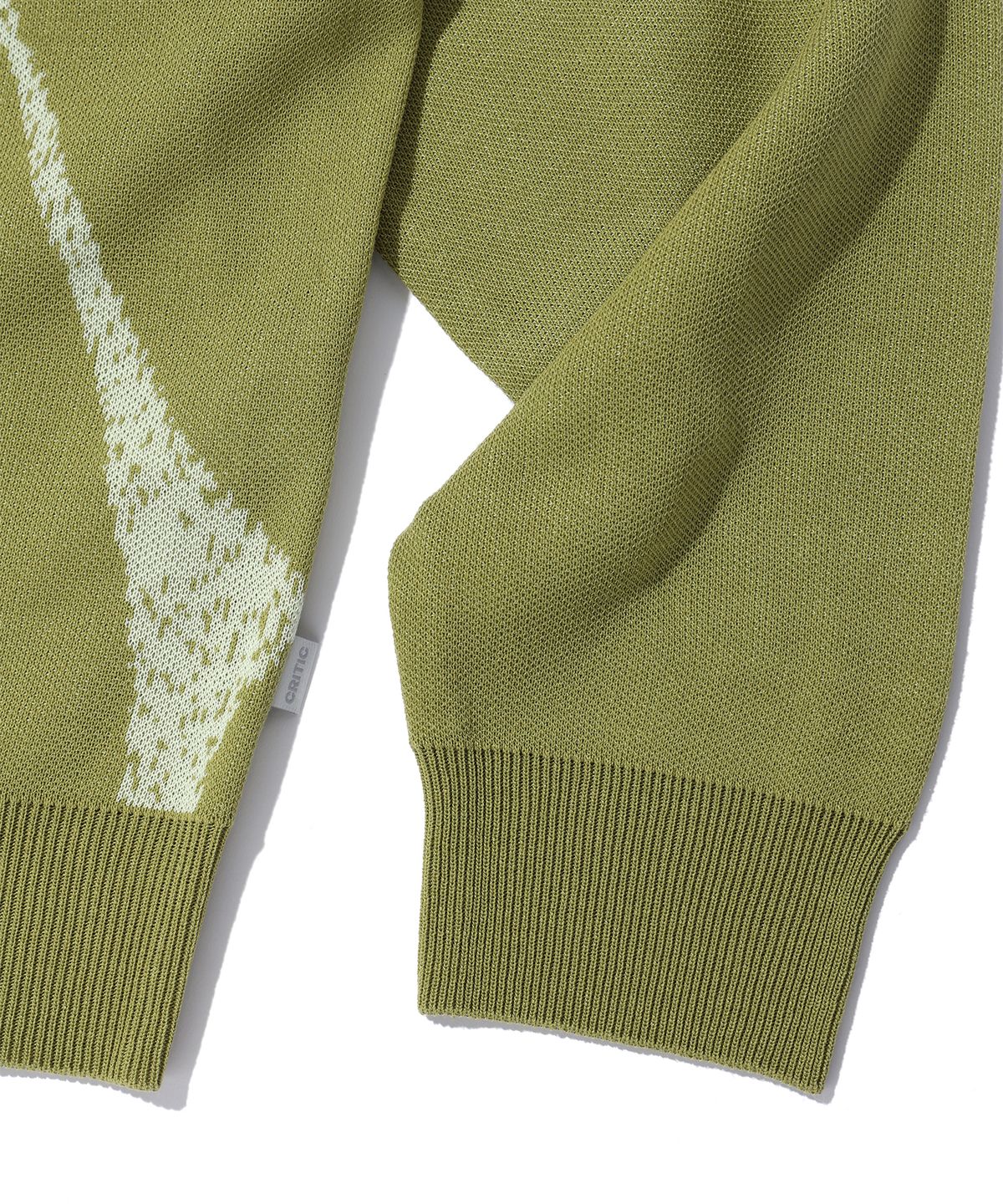 크리틱(CRITIC) WORMHOLE LOGO JACQUARD KNIT OLIVE
