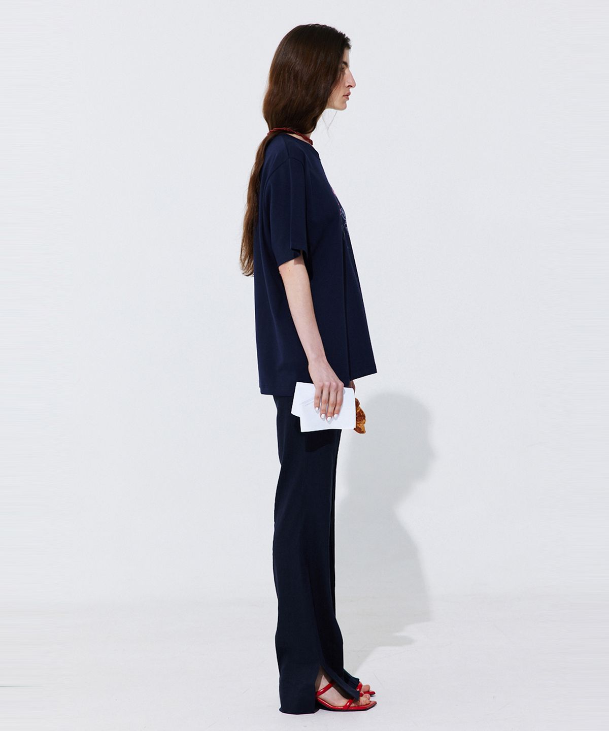 분더캄머(WNDERKAMMER) Linen semi-Bootscut Trousers_Navy (린넨 세미부츠컷 트라우져_네이비)