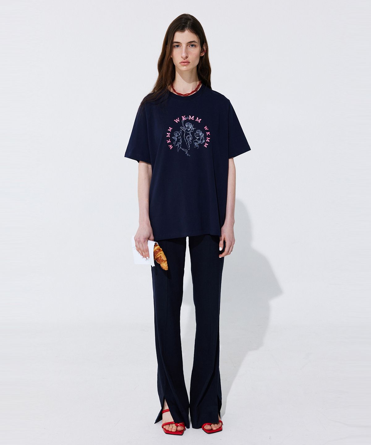 분더캄머(WNDERKAMMER) Linen semi-Bootscut Trousers_Navy (린넨 세미부츠컷 트라우져_네이비)