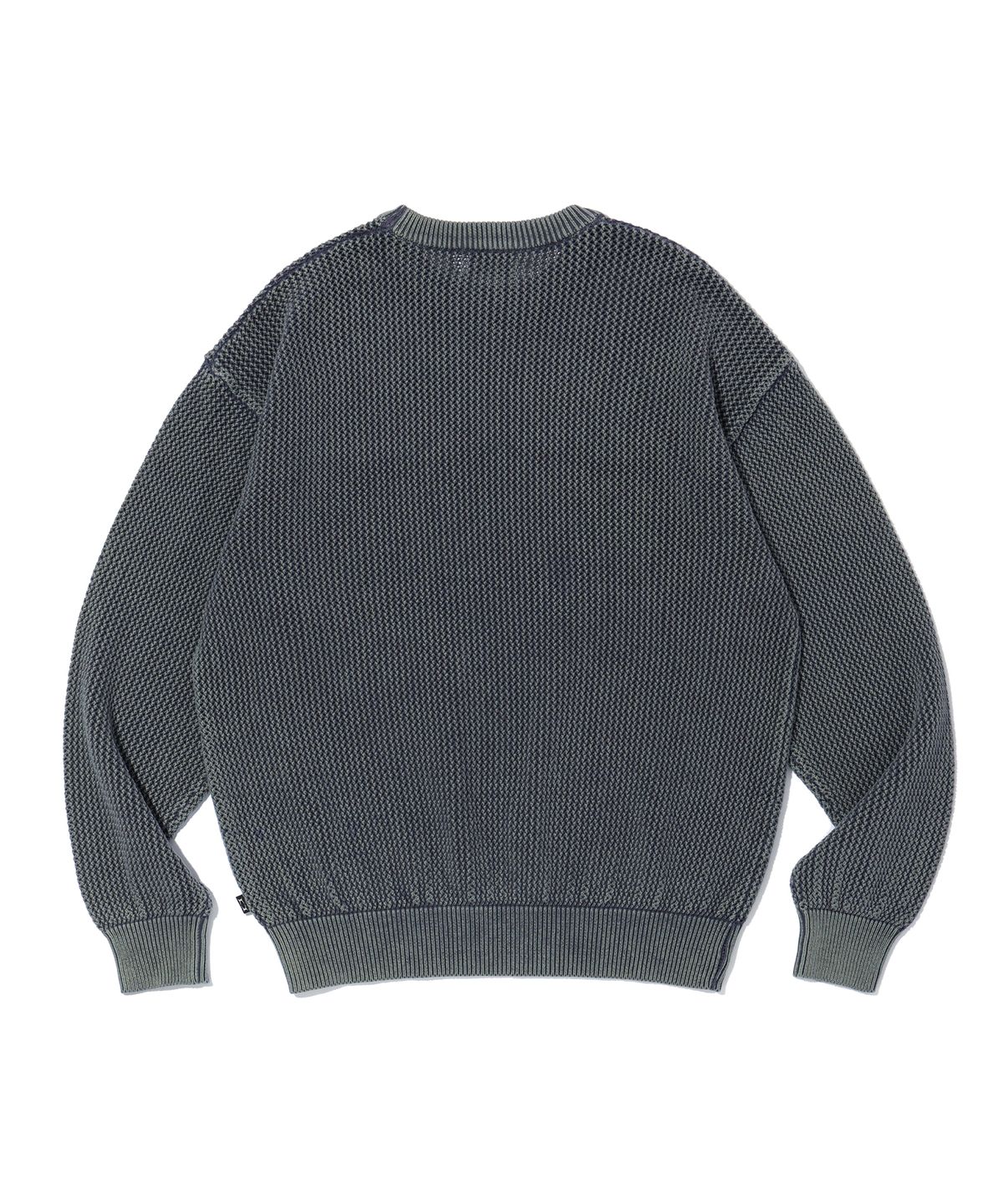 크리틱(CRITIC) WORMHOLE LOGO NATURAL DYEING MESH KNIT CHARCOAL