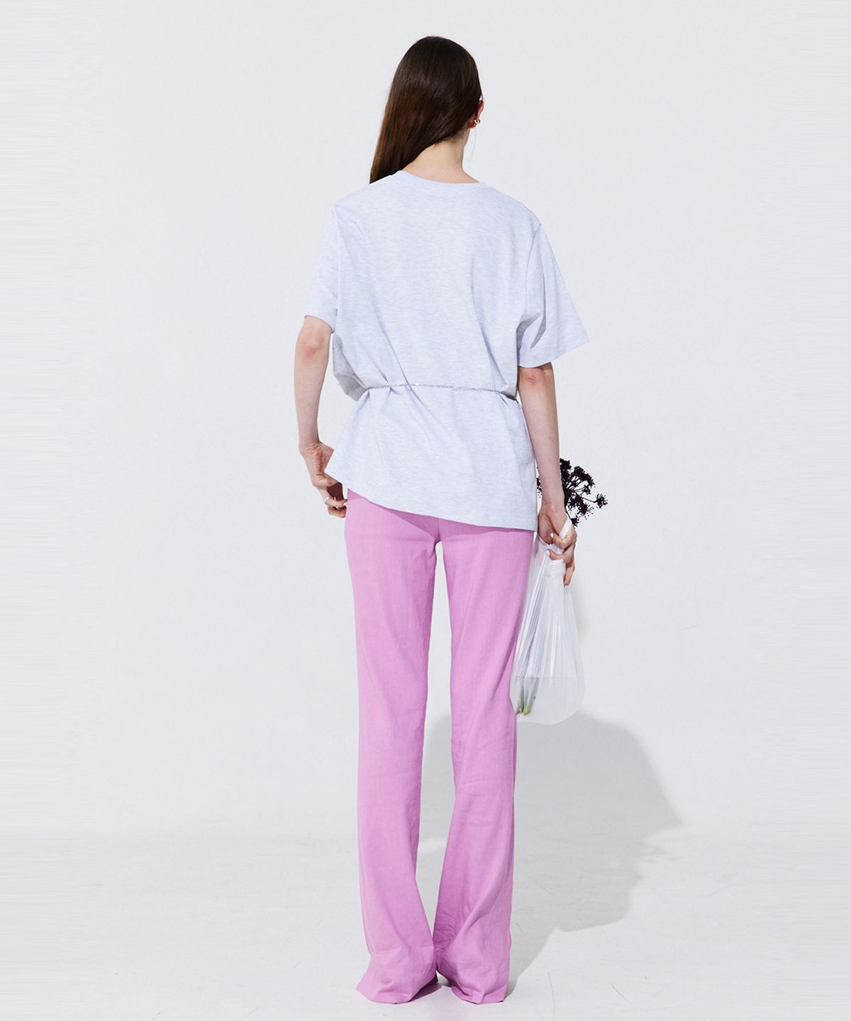 분더캄머(WNDERKAMMER) Linen semi-Bootscut Trousers_Pink (린넨 세미부츠컷 트라우져_핑크)