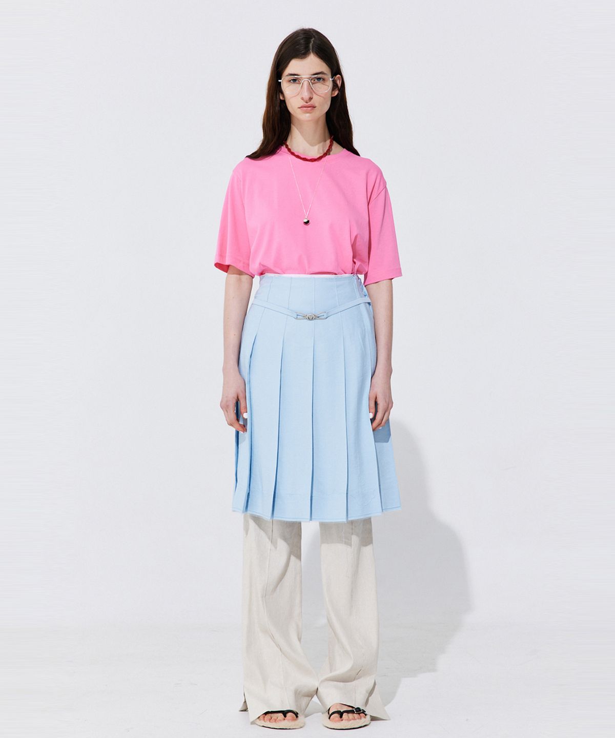 분더캄머(WNDERKAMMER) Linen semi-Bootscut Trousers_Light Beige (린넨 세미부츠컷 트라우져_라이트 베이지)