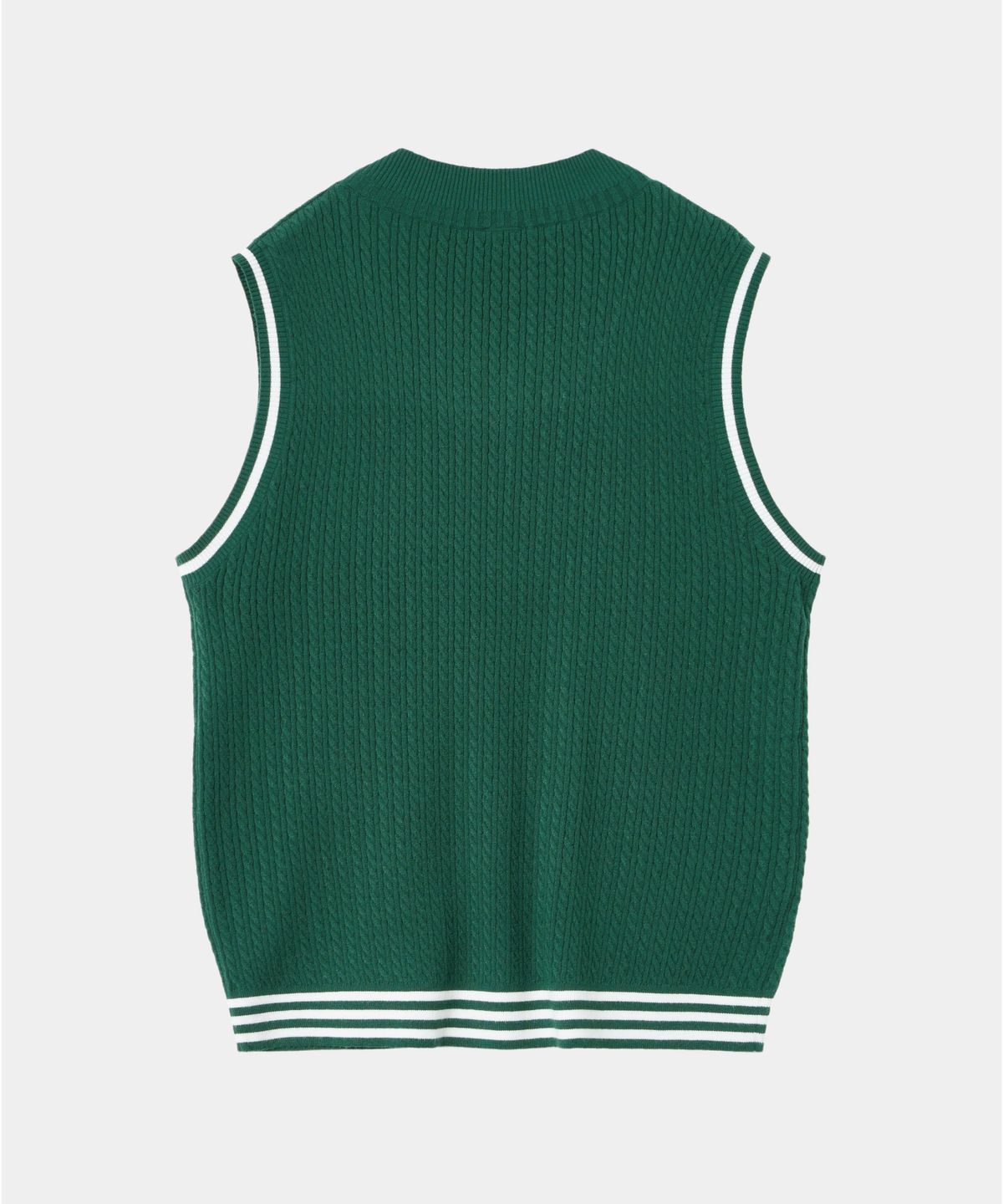 크루멤버스온리(CREW MEMBERS ONLY) CABLE VEST GREEN