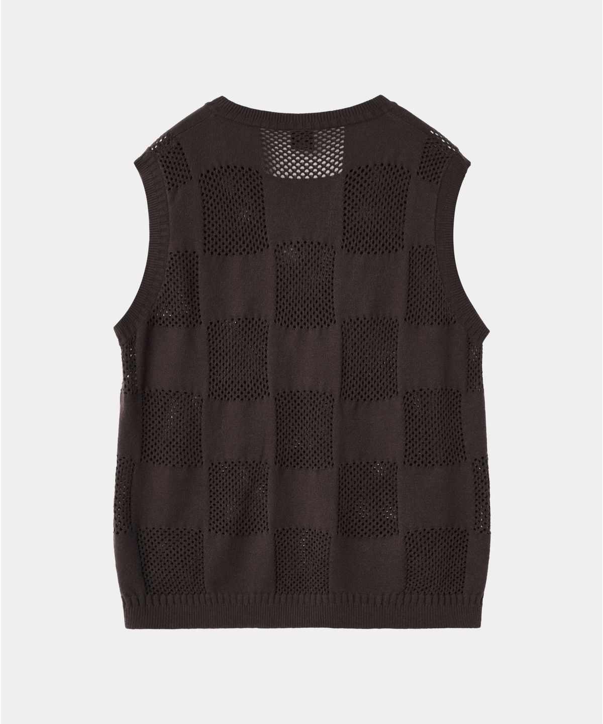 크루멤버스온리(CREW MEMBERS ONLY) CHECKER BOARD VEST BROWN