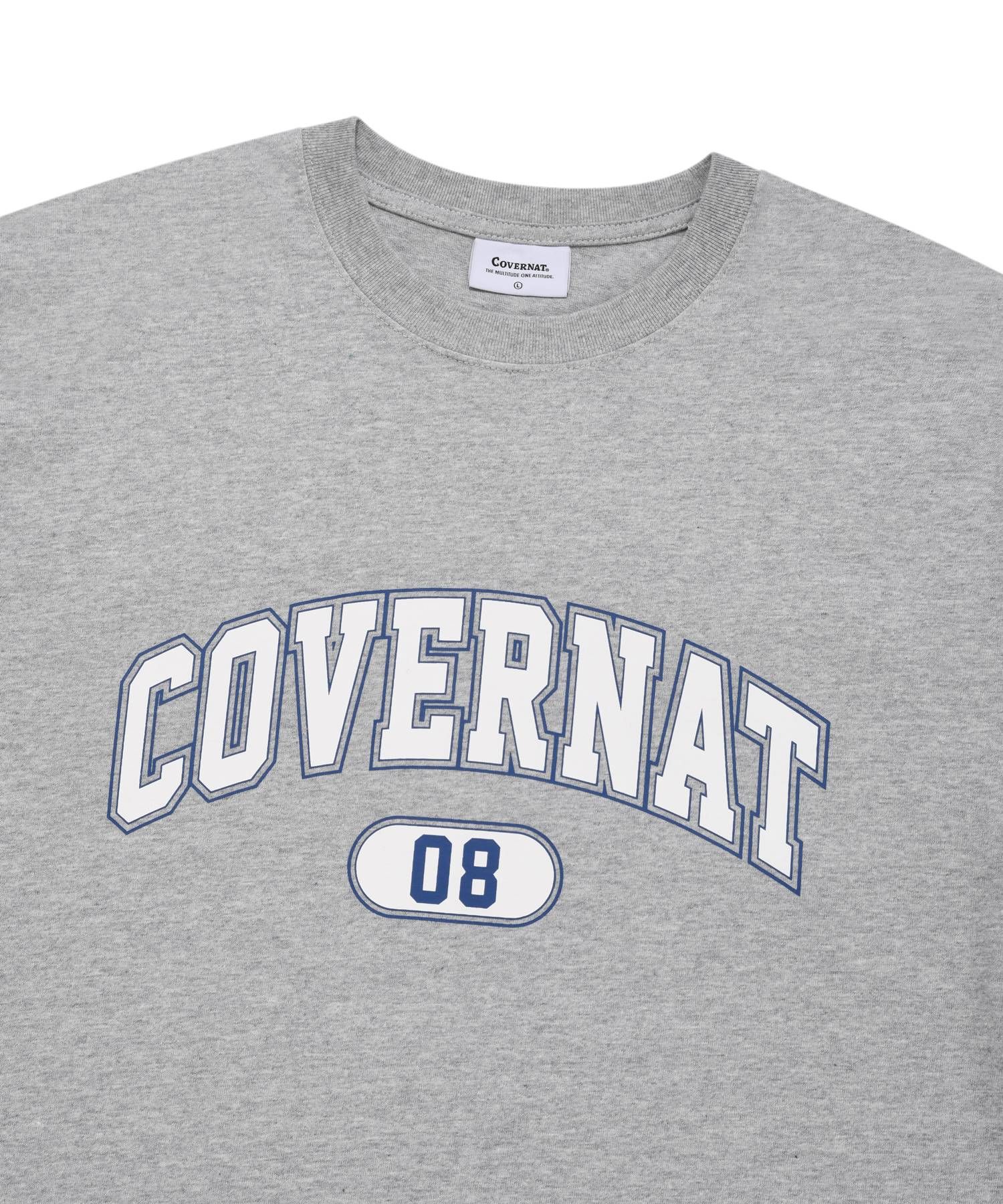 MUSINSA | COVERNAT Arch Logo T-Shirt Melange Gray