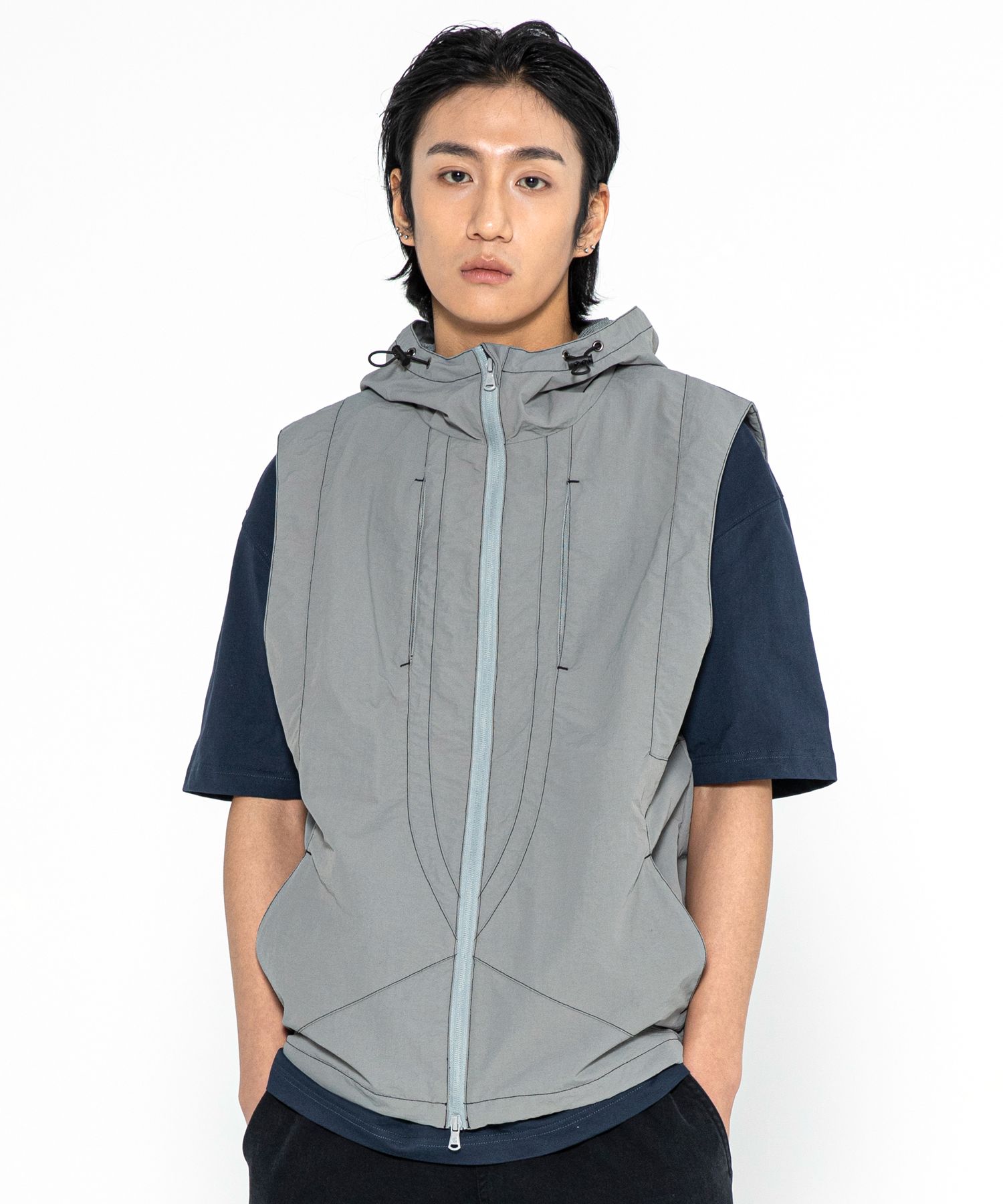 アウターその他 XTONZ XJ109 Star Stitch Hooded Nylon Vest GRAY XJ109GR MUSINSA | XTONZ XJ109 Star Stitch Hooded Nylon Vest (GRAY)