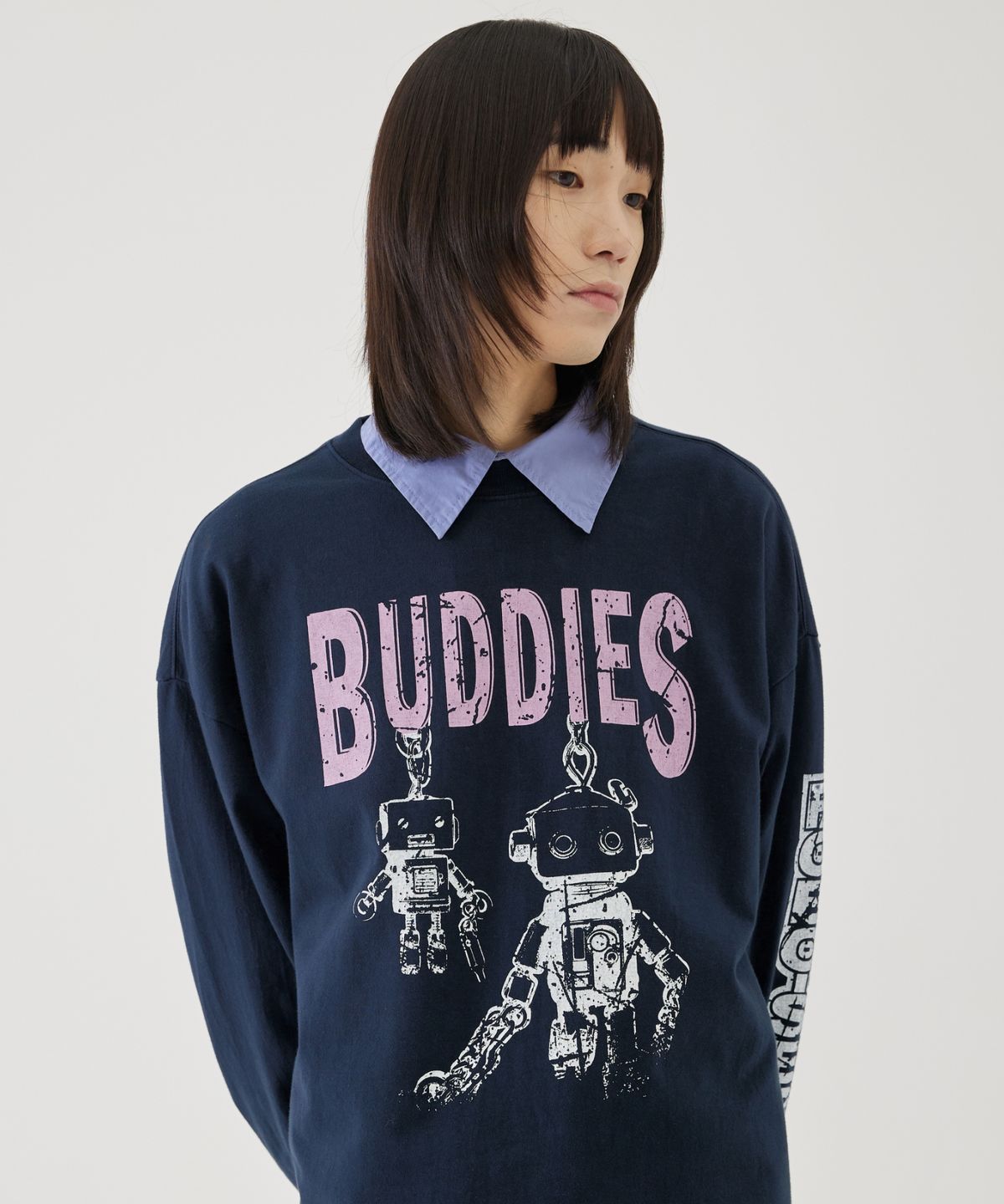 이스트서비스샵(eastserviceshop) Robo Service Long Sleeve - Washed Navy
