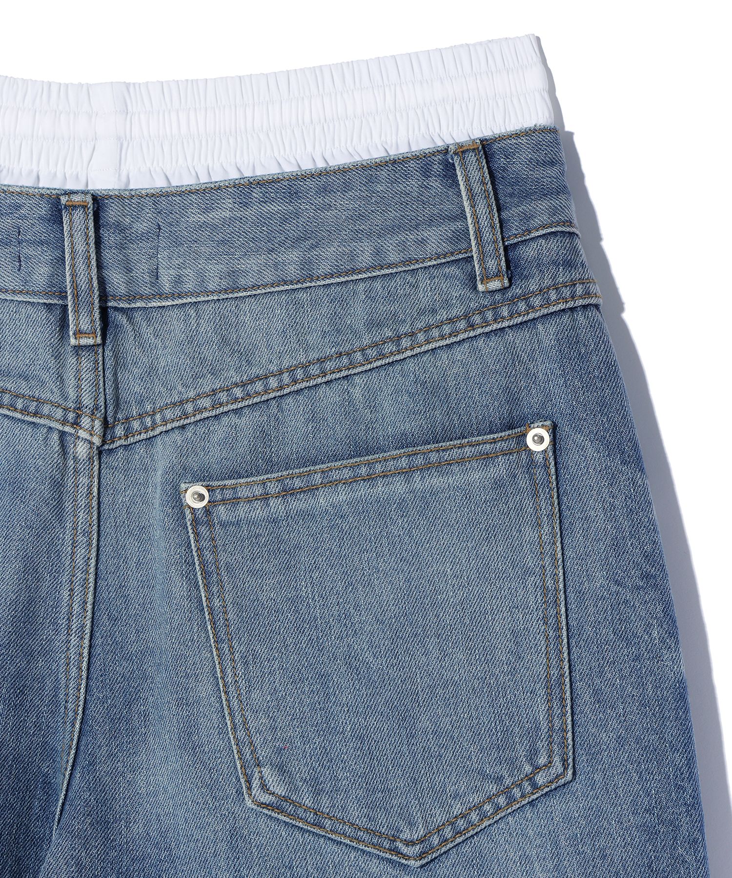 【YOUHEE】24SS LAYERED DENIM PANTS BLUE YOUHEE】24SS LAYERED DENIM PANTS BLUE (YOUHEE/デニム