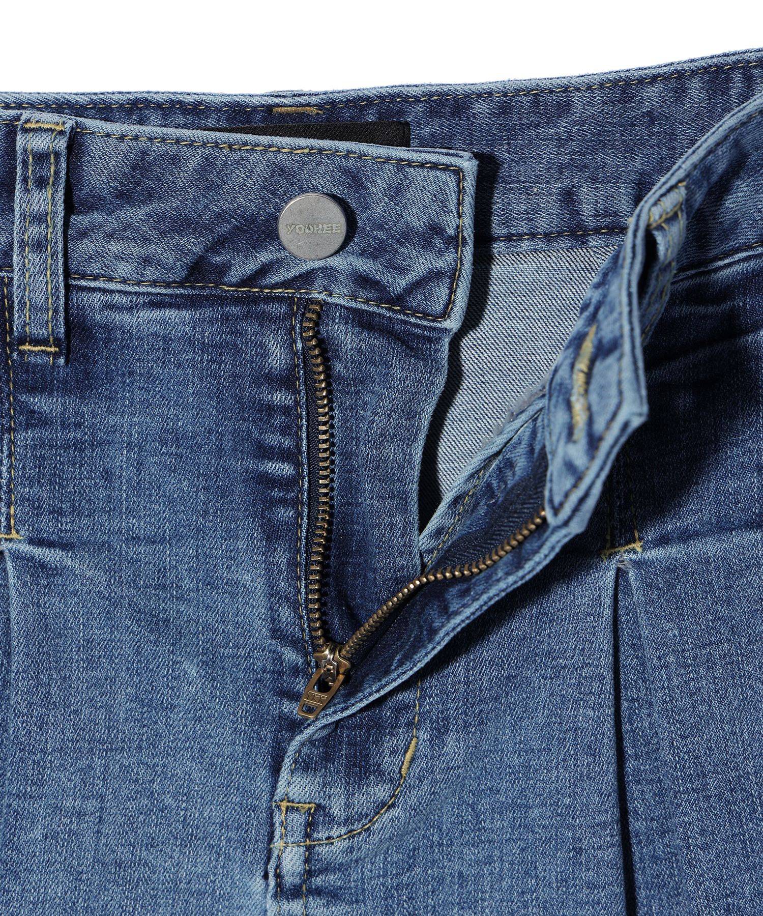 MUSINSA | YOUHEE DENIM SKIRT PANTS SKY BLUE