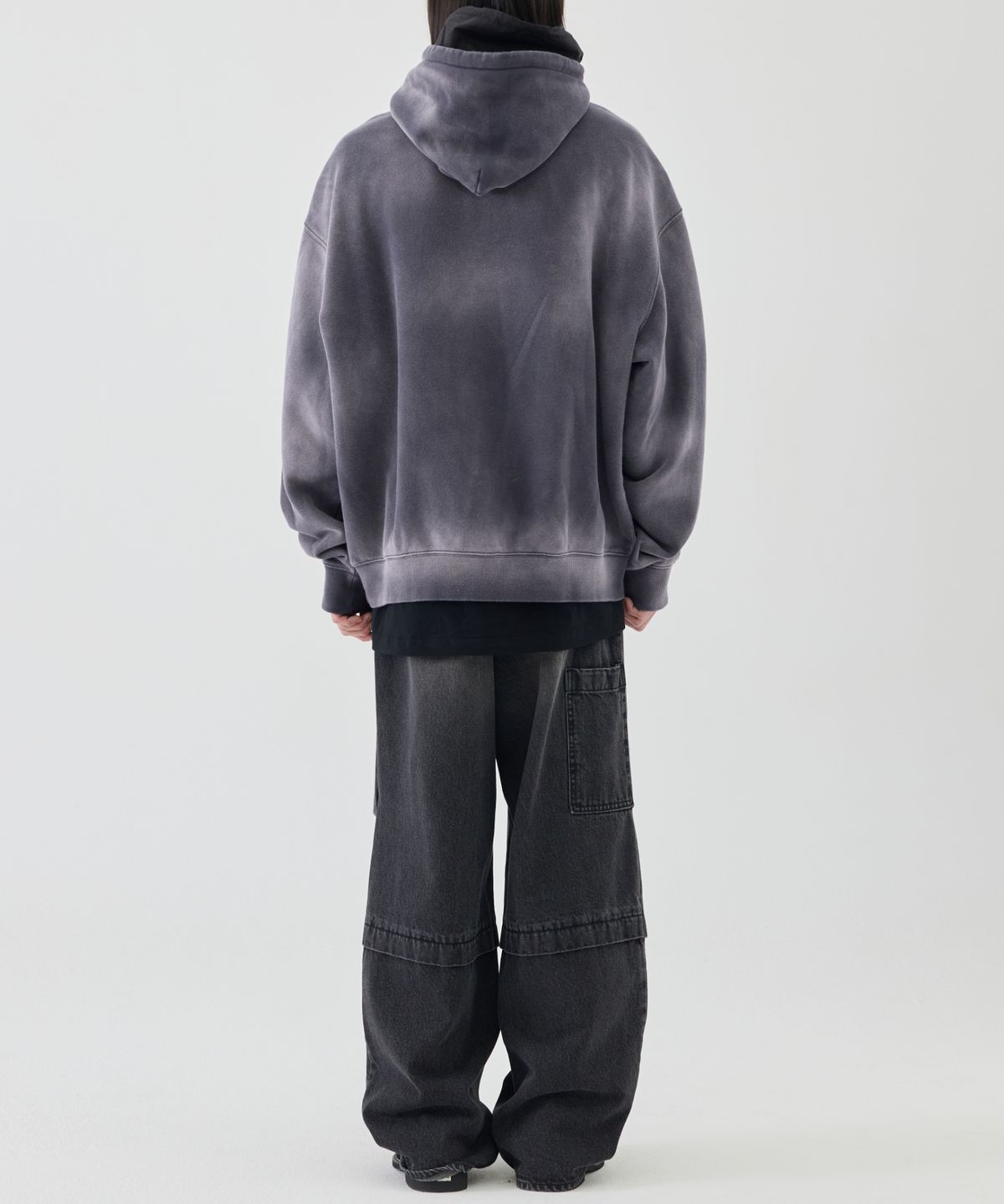 이스트서비스샵(eastserviceshop) Mini Logo Dyed Hoodie - Washed Charcoal