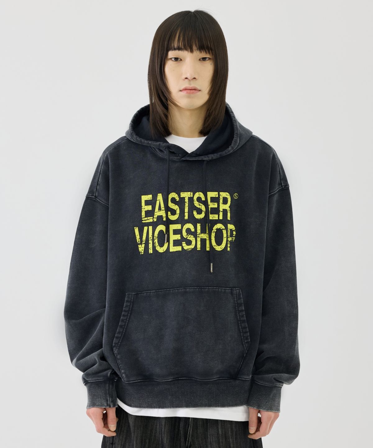 이스트서비스샵(eastserviceshop) Vice Shop Dyed Hoodie - Washed Charcoal