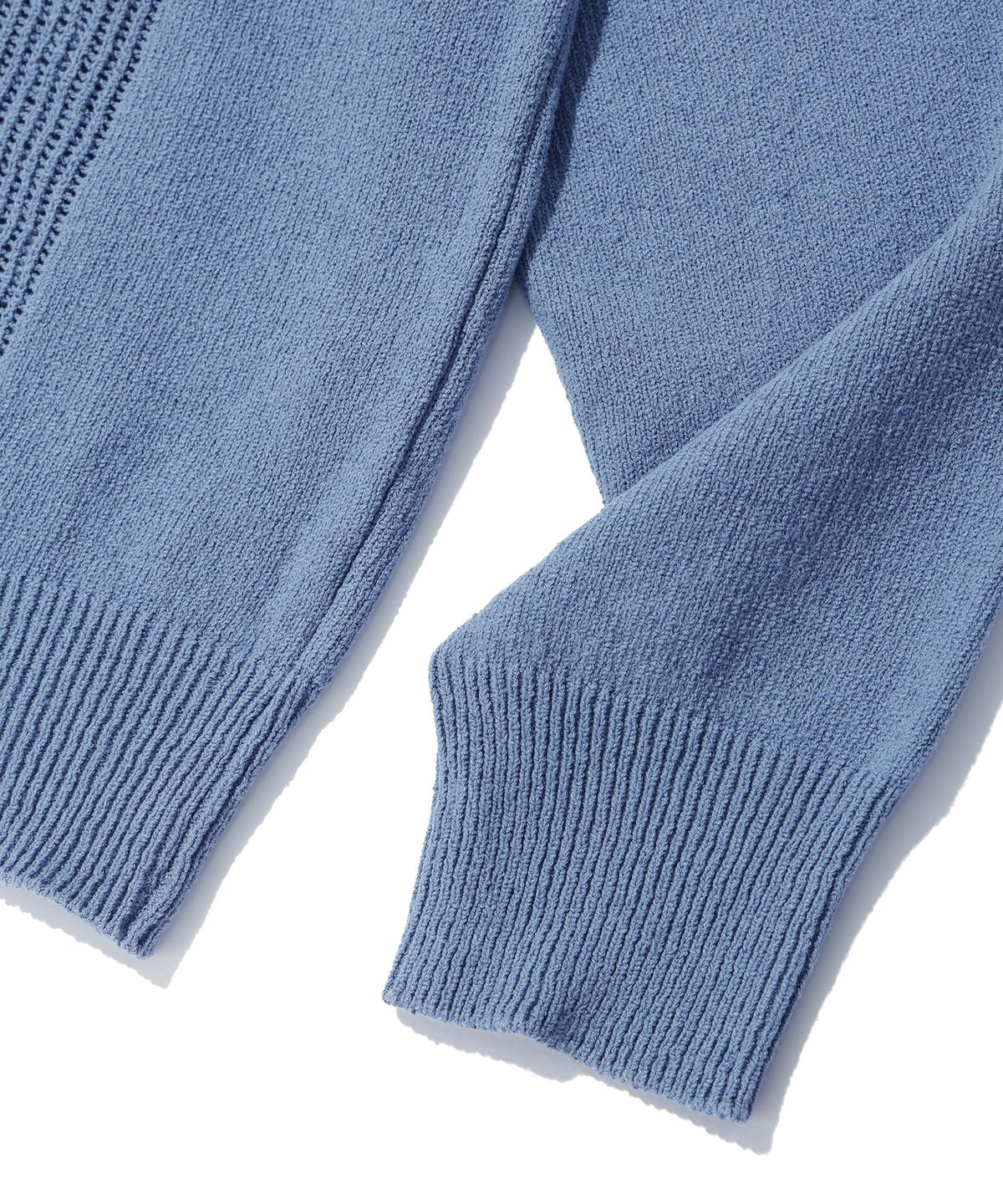 이에이(IEY) NET ZIP UP CARDIGAN Sky Blue