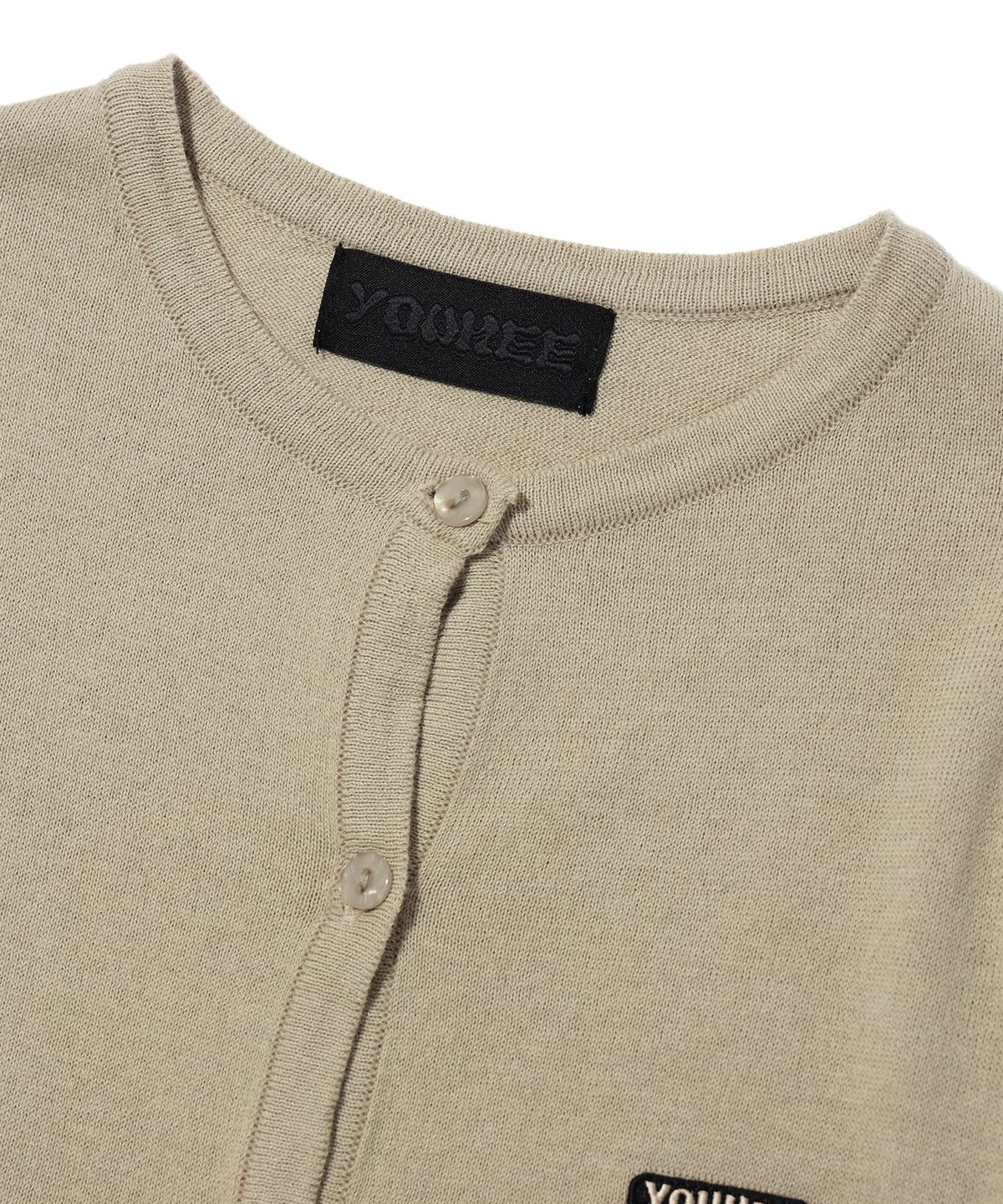 유희(YOUHEE) YOUHEE LOGO CARDIGAN BEIGE