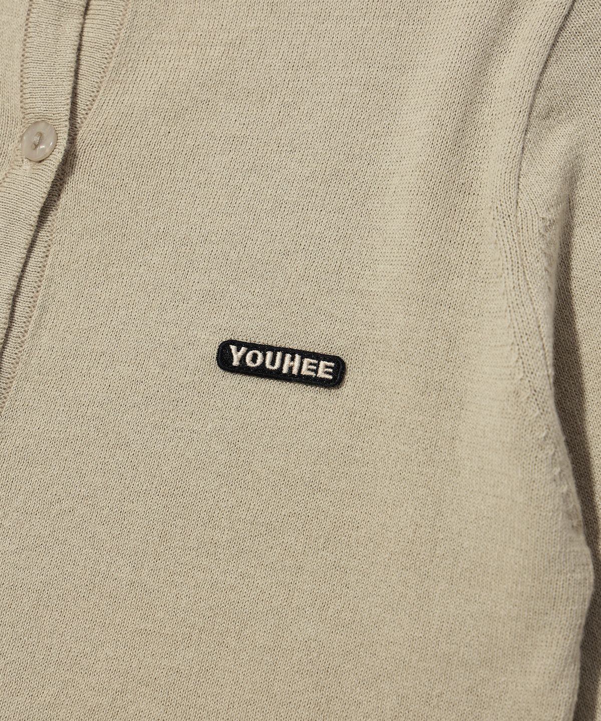 유희(YOUHEE) YOUHEE LOGO CARDIGAN BEIGE