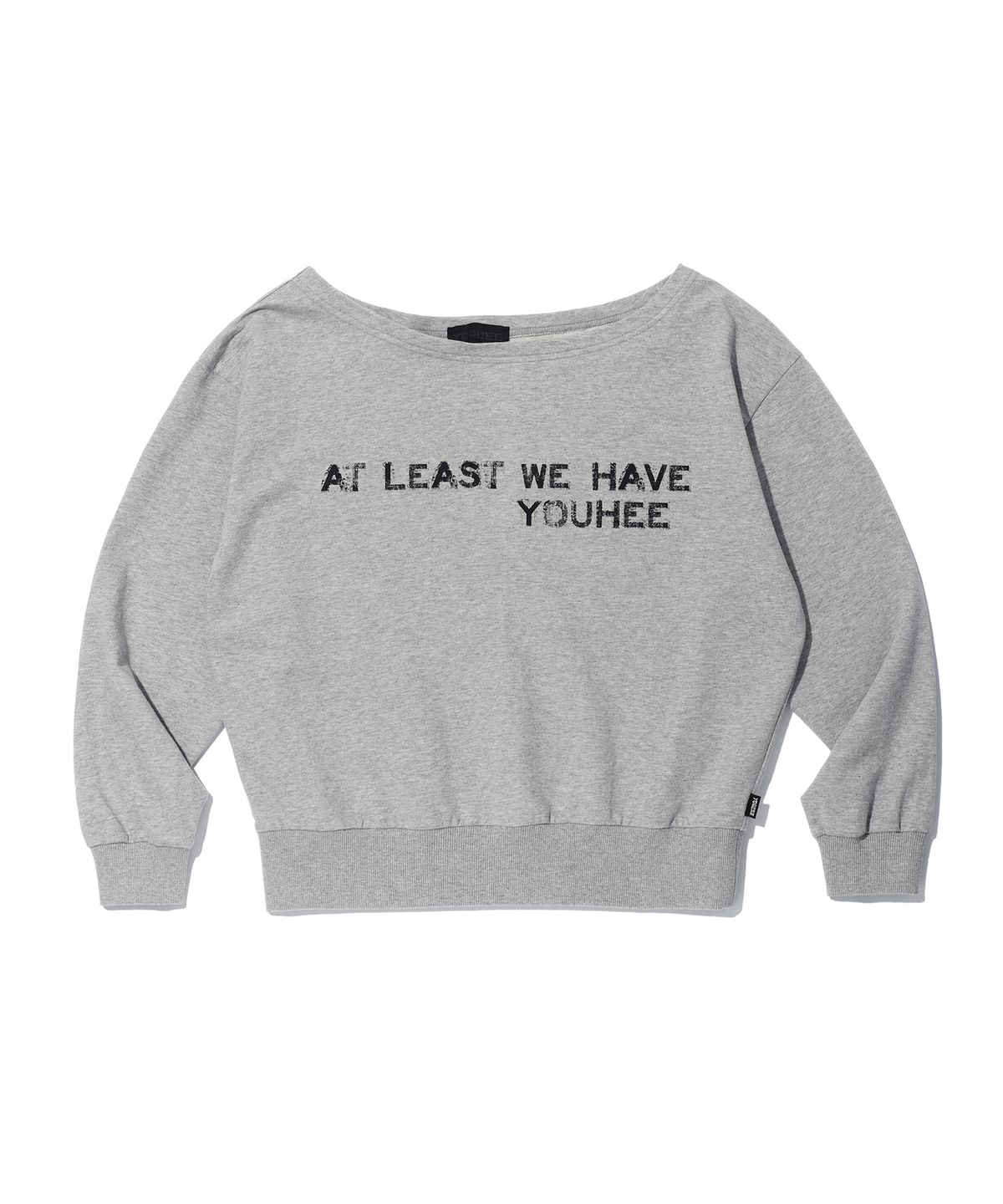 유희(YOUHEE) OFF SHOULDER SWEATSHIRTS MELANGE GREY