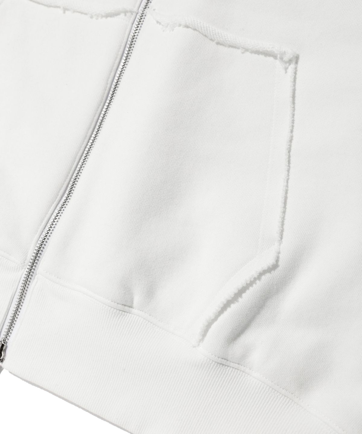 유희(YOUHEE) RIBBON DETAIL HOOD ZIP-UP WHITE