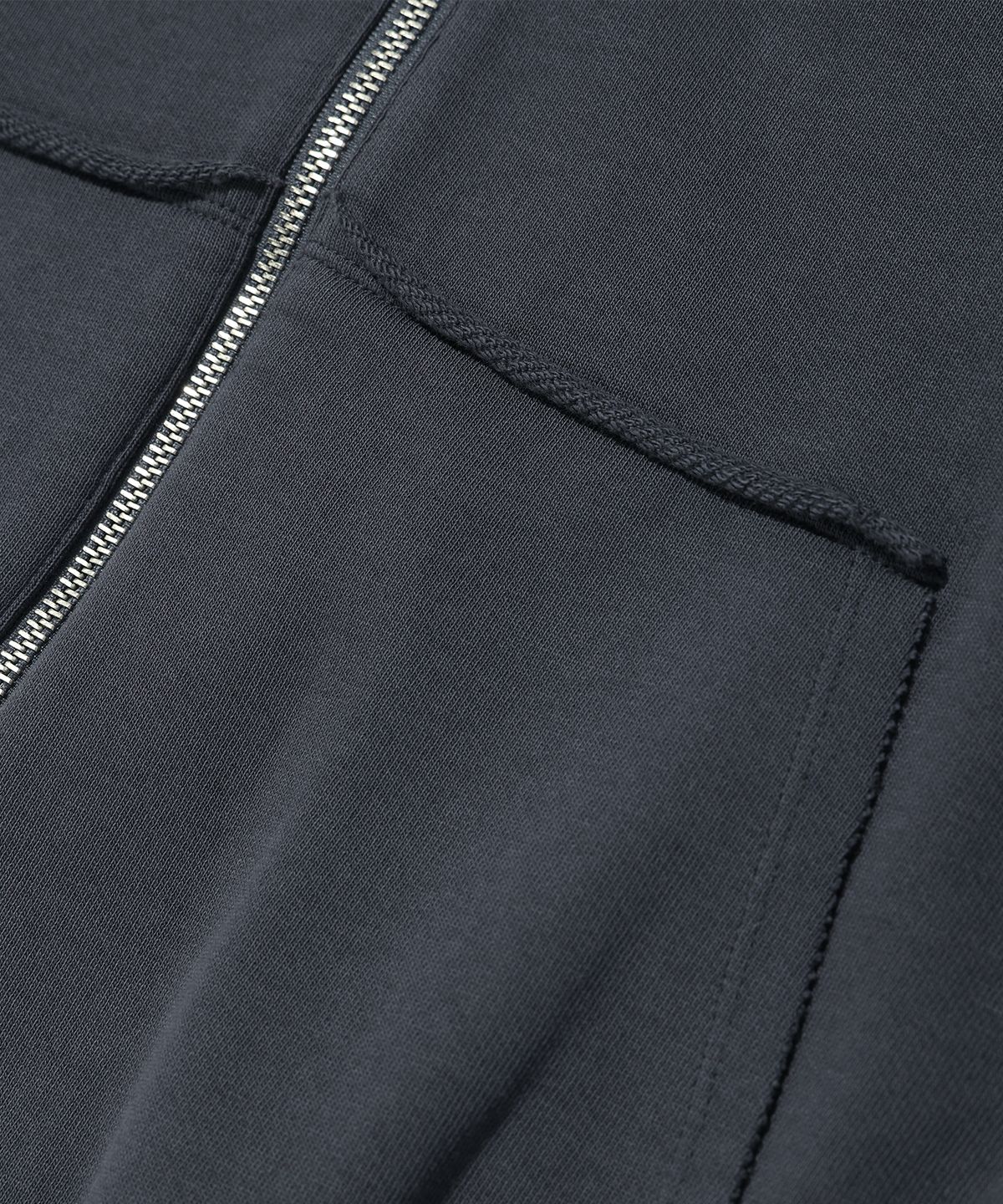 유희(YOUHEE) RIBBON DETAIL HOOD ZIP-UP CHARCOAL