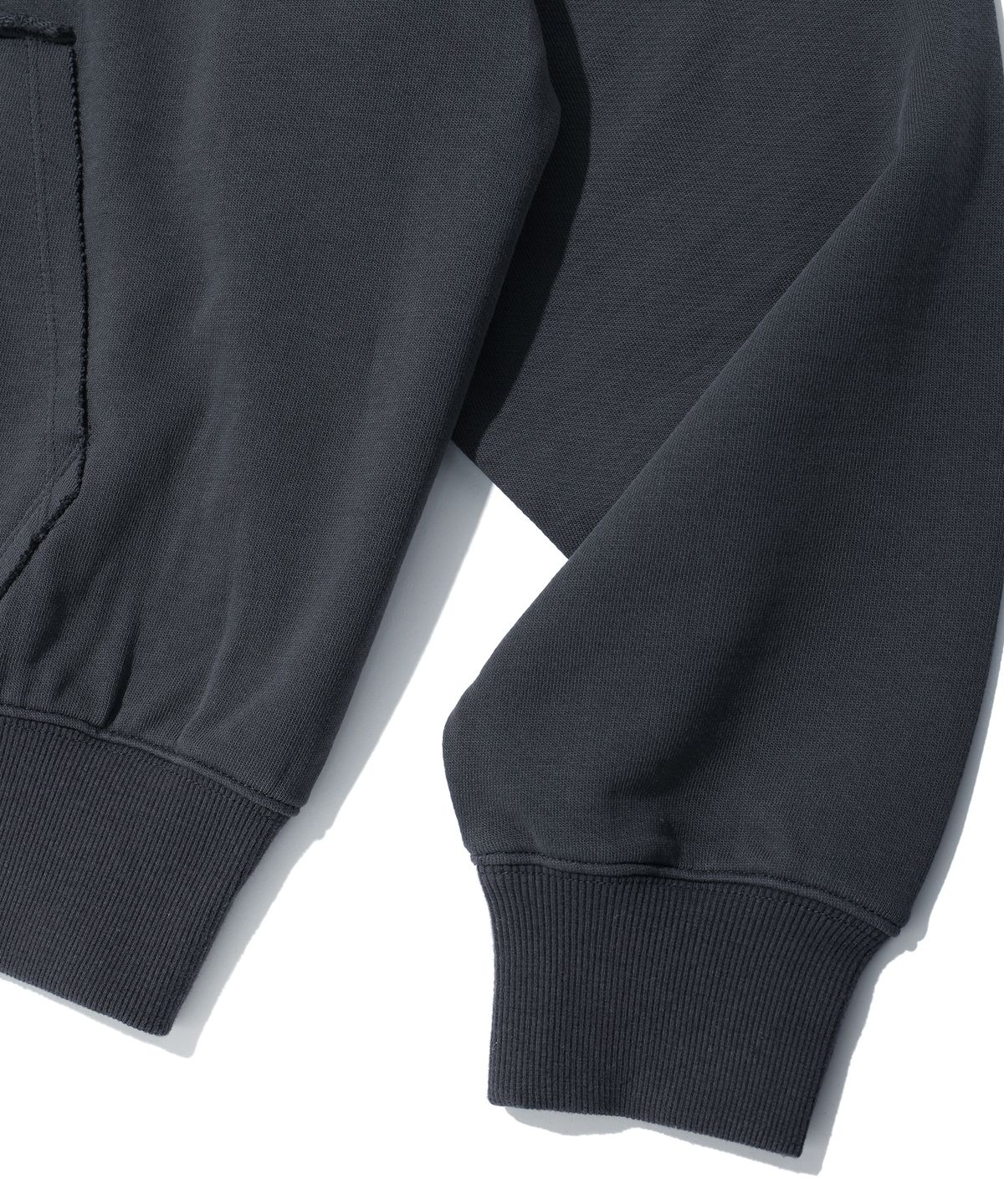 유희(YOUHEE) RIBBON DETAIL HOOD ZIP-UP CHARCOAL