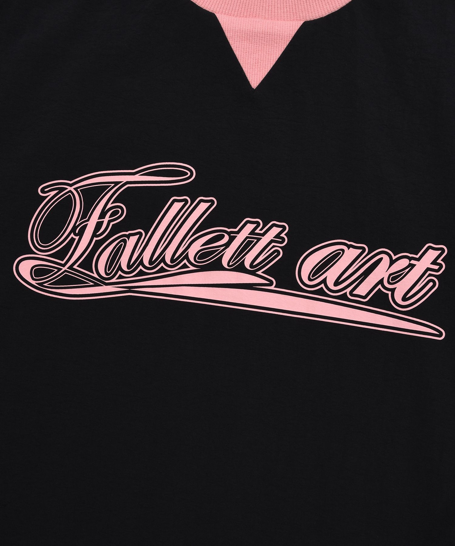 MUSINSA | FALLETT Art Club Piping Nylon Pullover Black