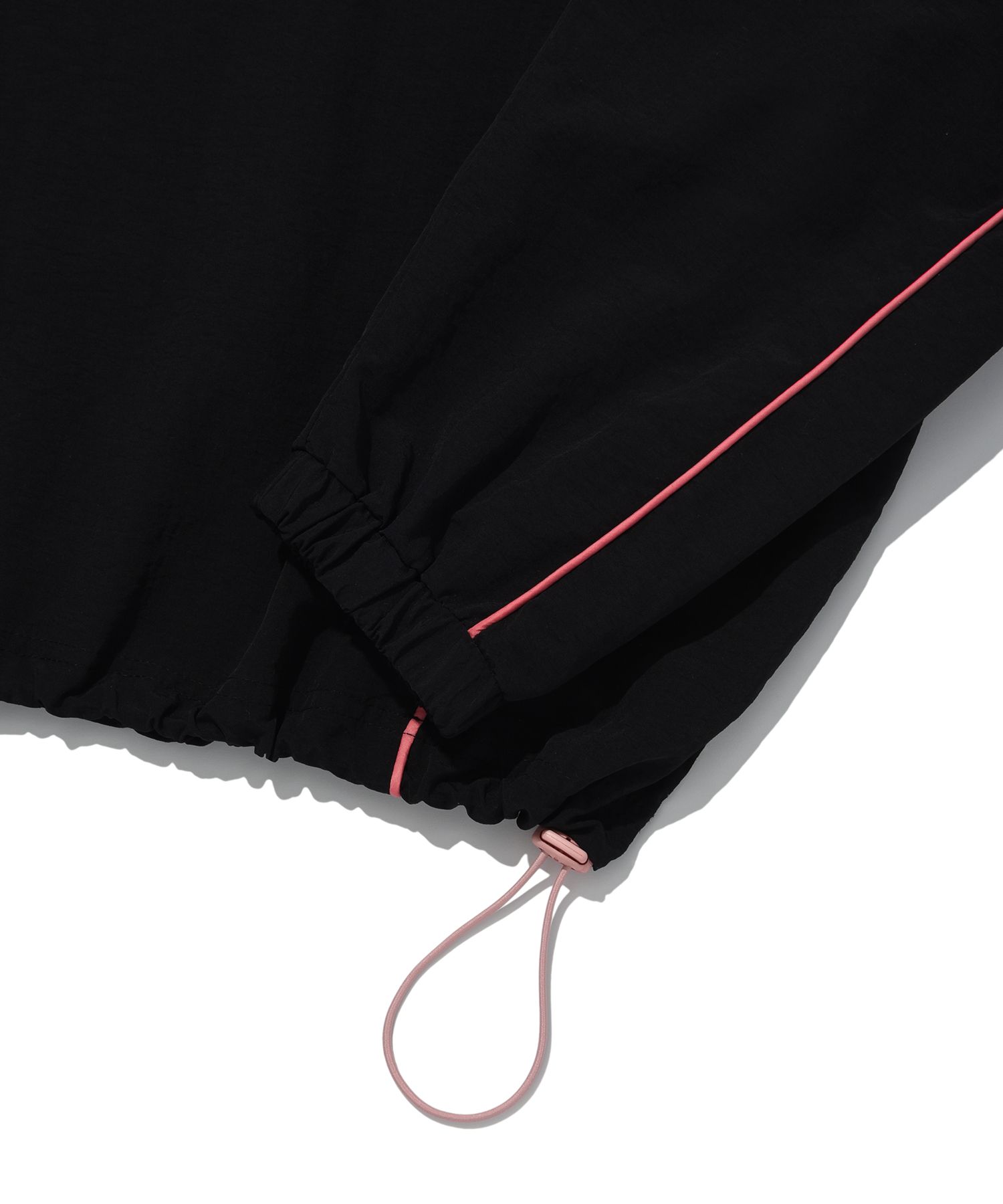 MUSINSA | FALLETT Art Club Piping Nylon Pullover Black
