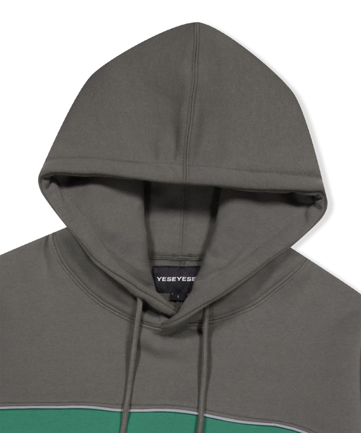예스아이씨(YESEYESEE) Y.E.S Incision Piping Hoodie Dark Grey