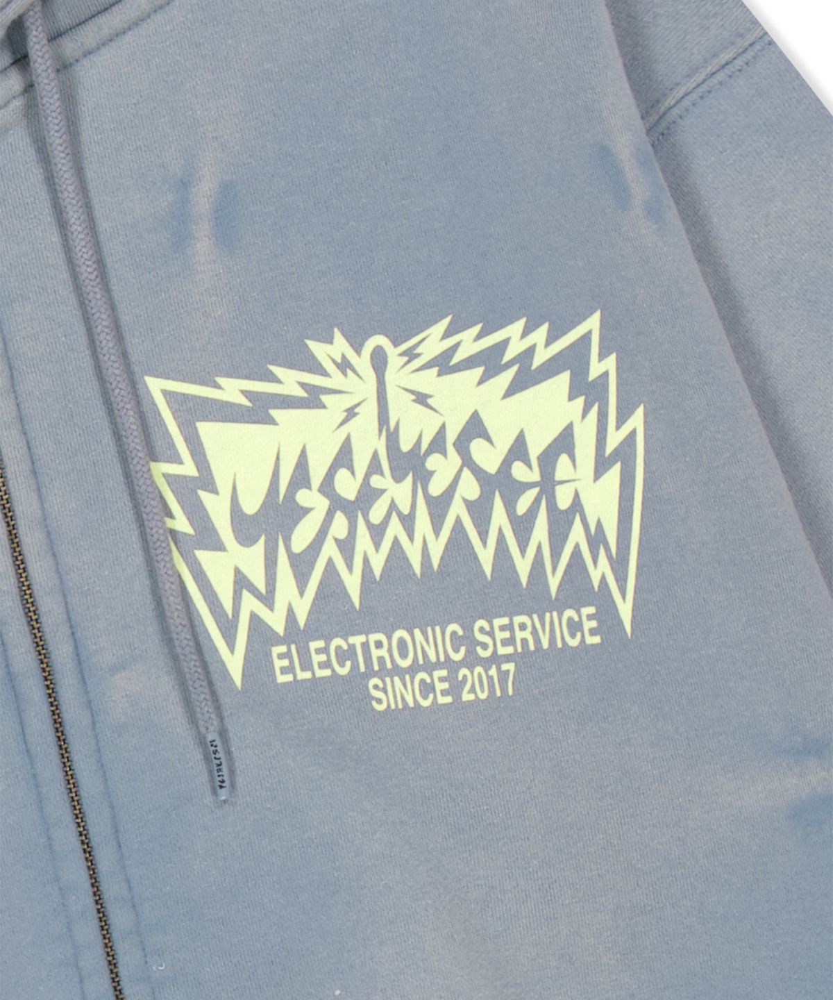 예스아이씨(YESEYESEE) Y.E.S Painted Zip-up Hoodie Smoky Blue