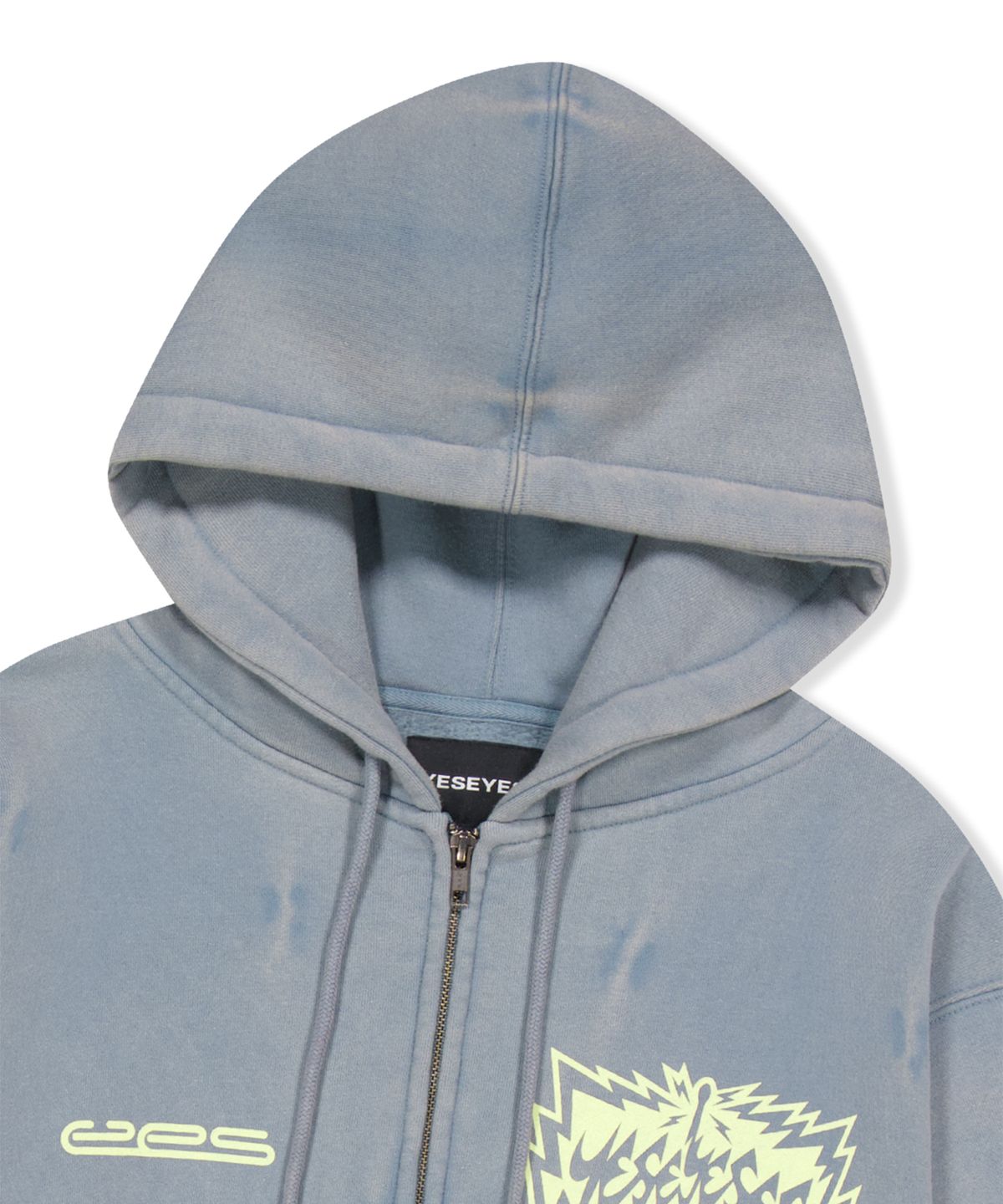 예스아이씨(YESEYESEE) Y.E.S Painted Zip-up Hoodie Smoky Blue