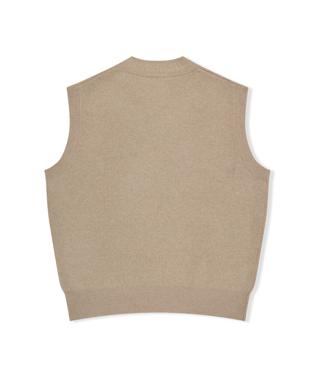 예스아이씨(YESEYESEE) One Pocket Knitted V-Neck Vest Ivory