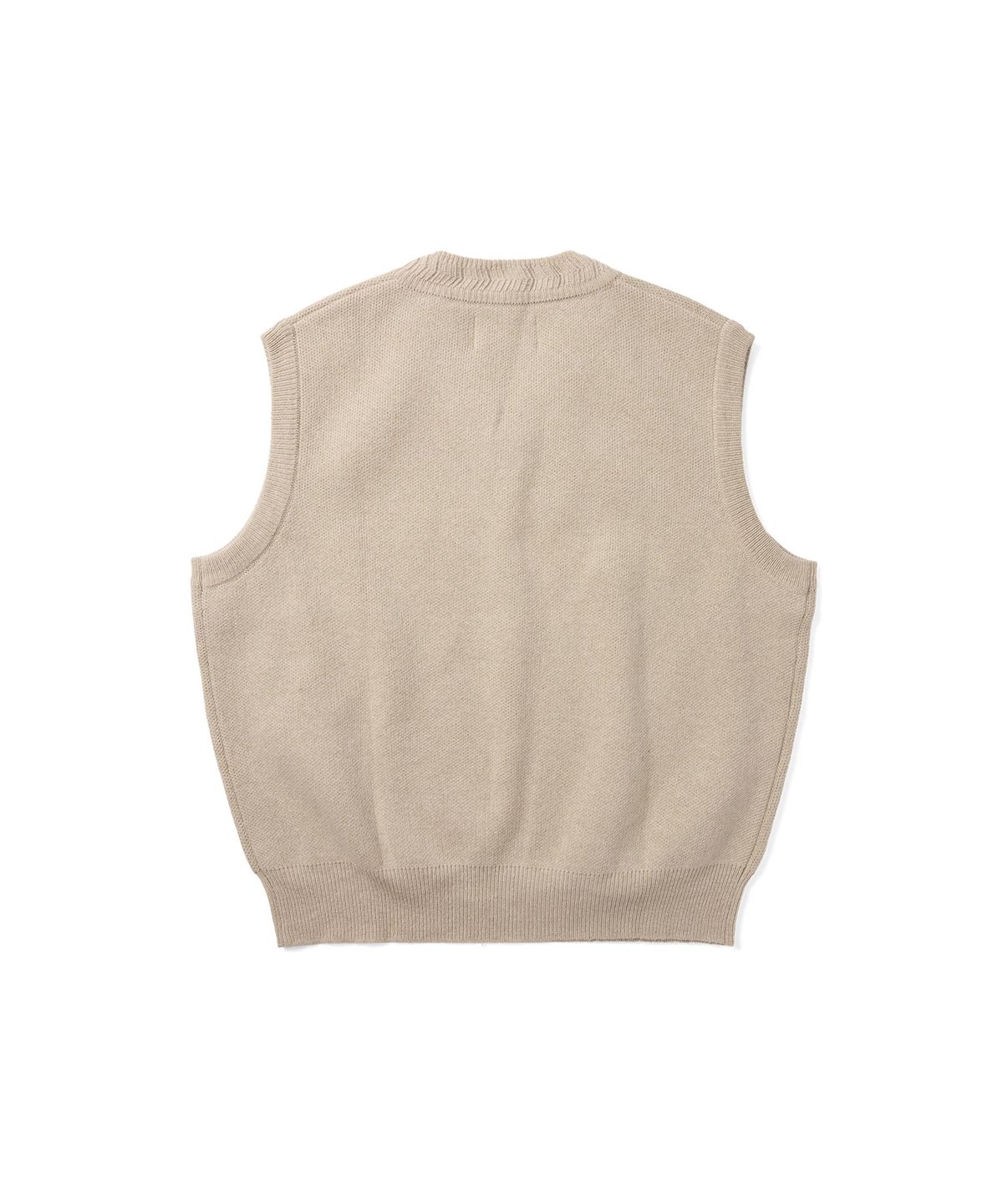 예스아이씨(YESEYESEE) One Pocket Knitted V-Neck Vest Ivory