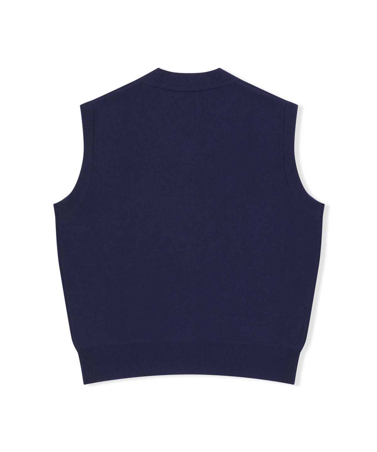 예스아이씨(YESEYESEE) One Pocket Knitted V-Neck Vest Navy