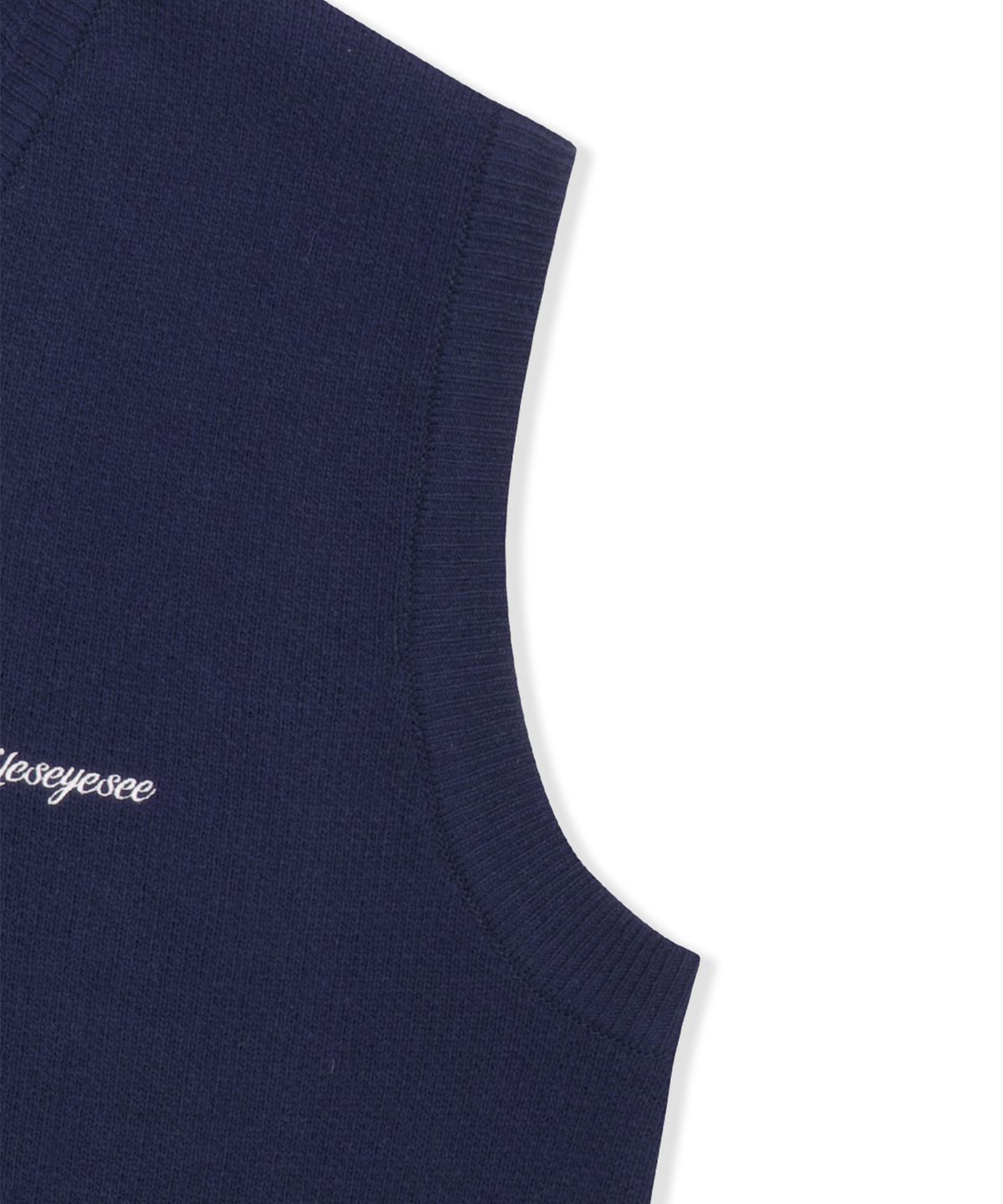 예스아이씨(YESEYESEE) One Pocket Knitted V-Neck Vest Navy