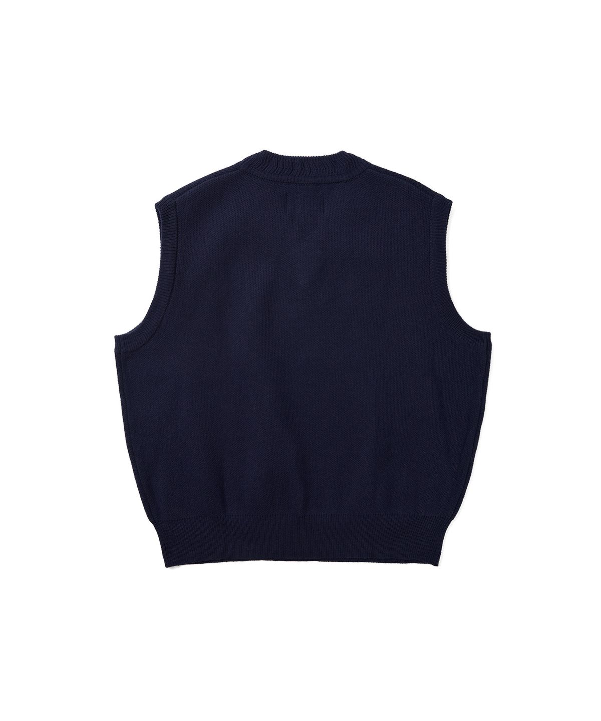 예스아이씨(YESEYESEE) One Pocket Knitted V-Neck Vest Navy