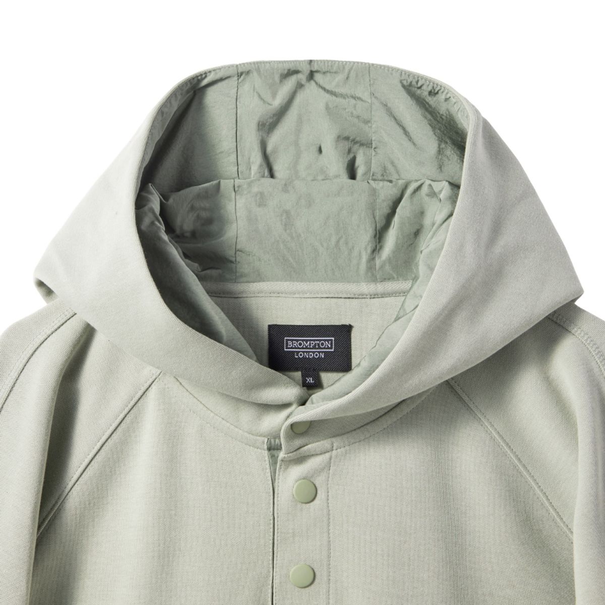 브롬톤 런던(BROMPTON LONDON) SNAP HOODED SWEATSHIRT - LIGHT KHAKI (P241UHD102)