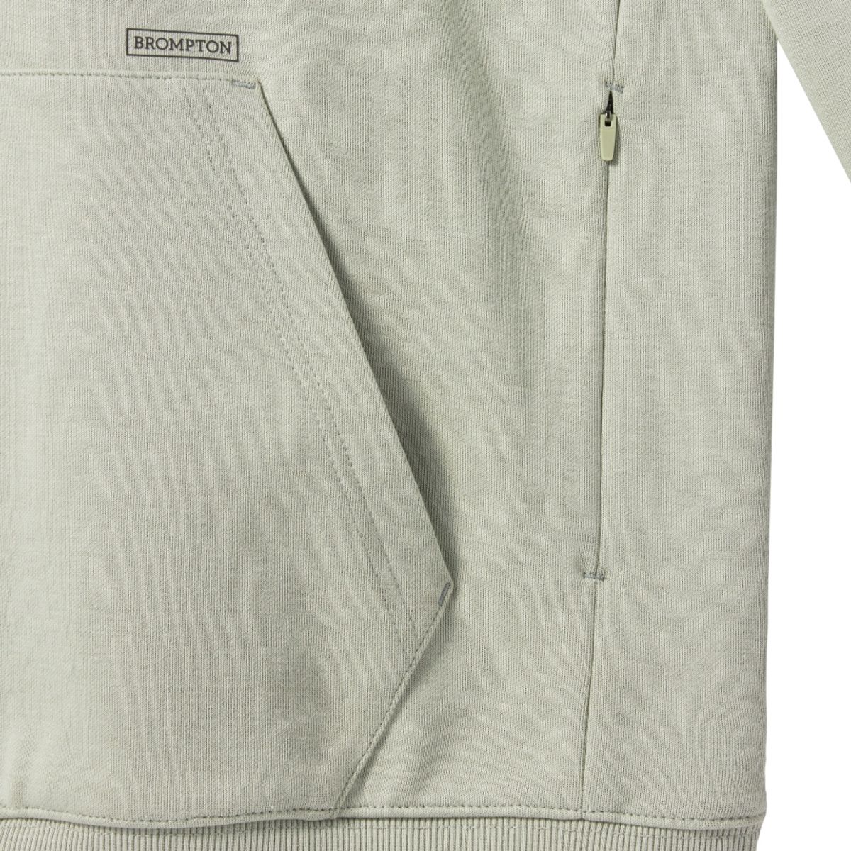 브롬톤 런던(BROMPTON LONDON) SNAP HOODED SWEATSHIRT - LIGHT KHAKI (P241UHD102)