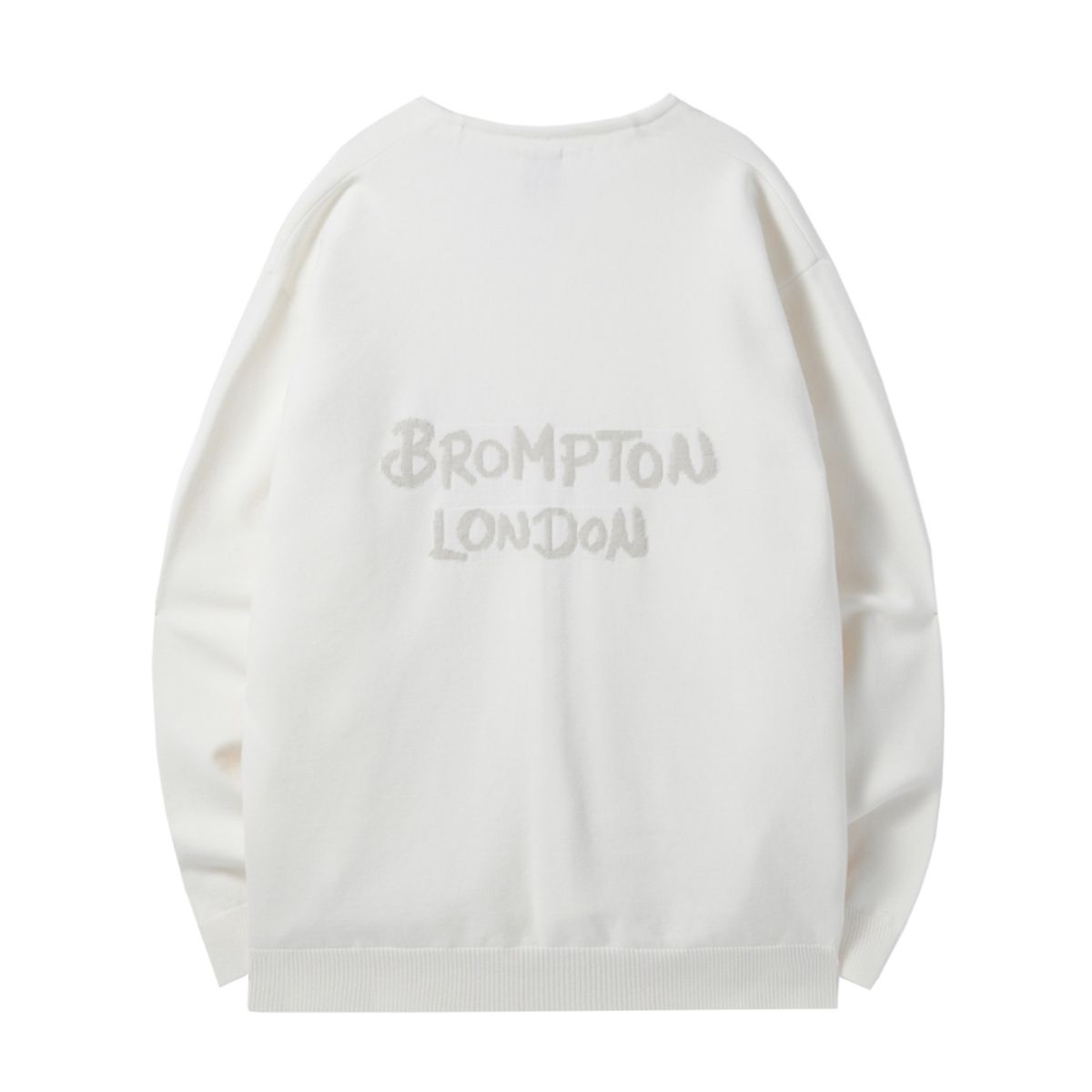 브롬톤 런던(BROMPTON LONDON) BACK POINT V-NECK CARDIGAN - IVORY (P241UCD403)