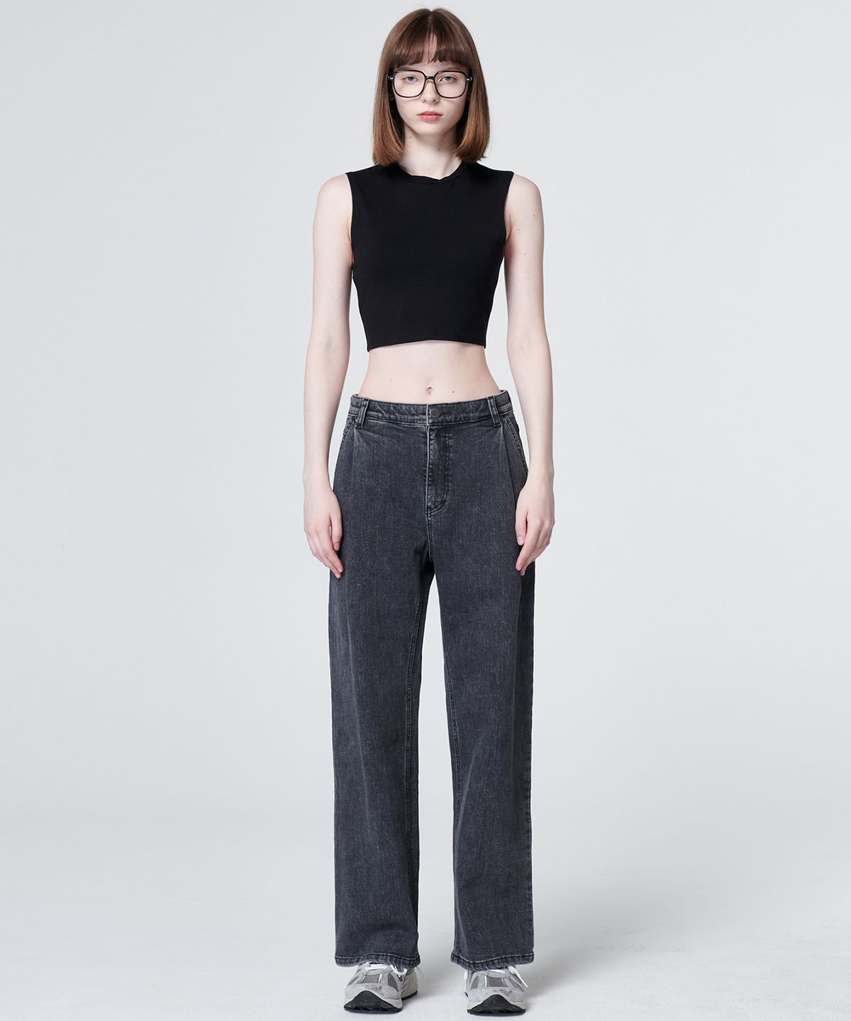 마롭(MALOUPE) 9123 원턱 와이드팬츠 (블랙)