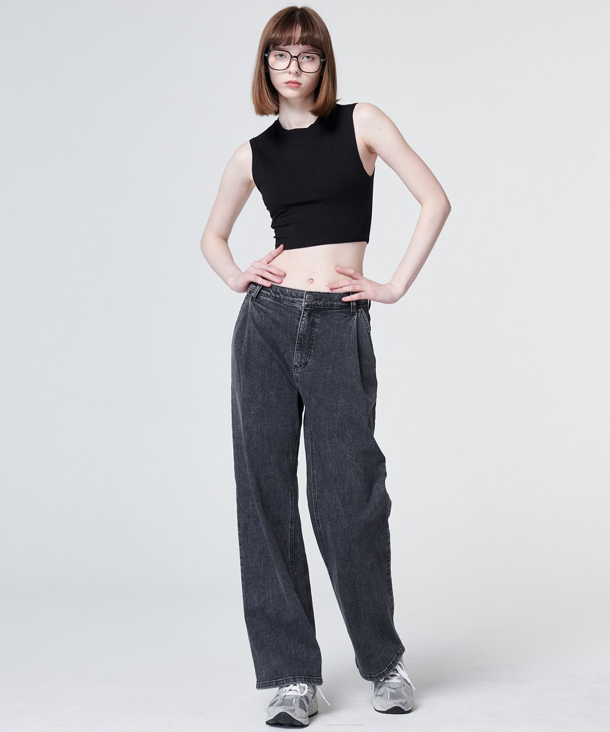 마롭(MALOUPE) 9123 원턱 와이드팬츠 (블랙)