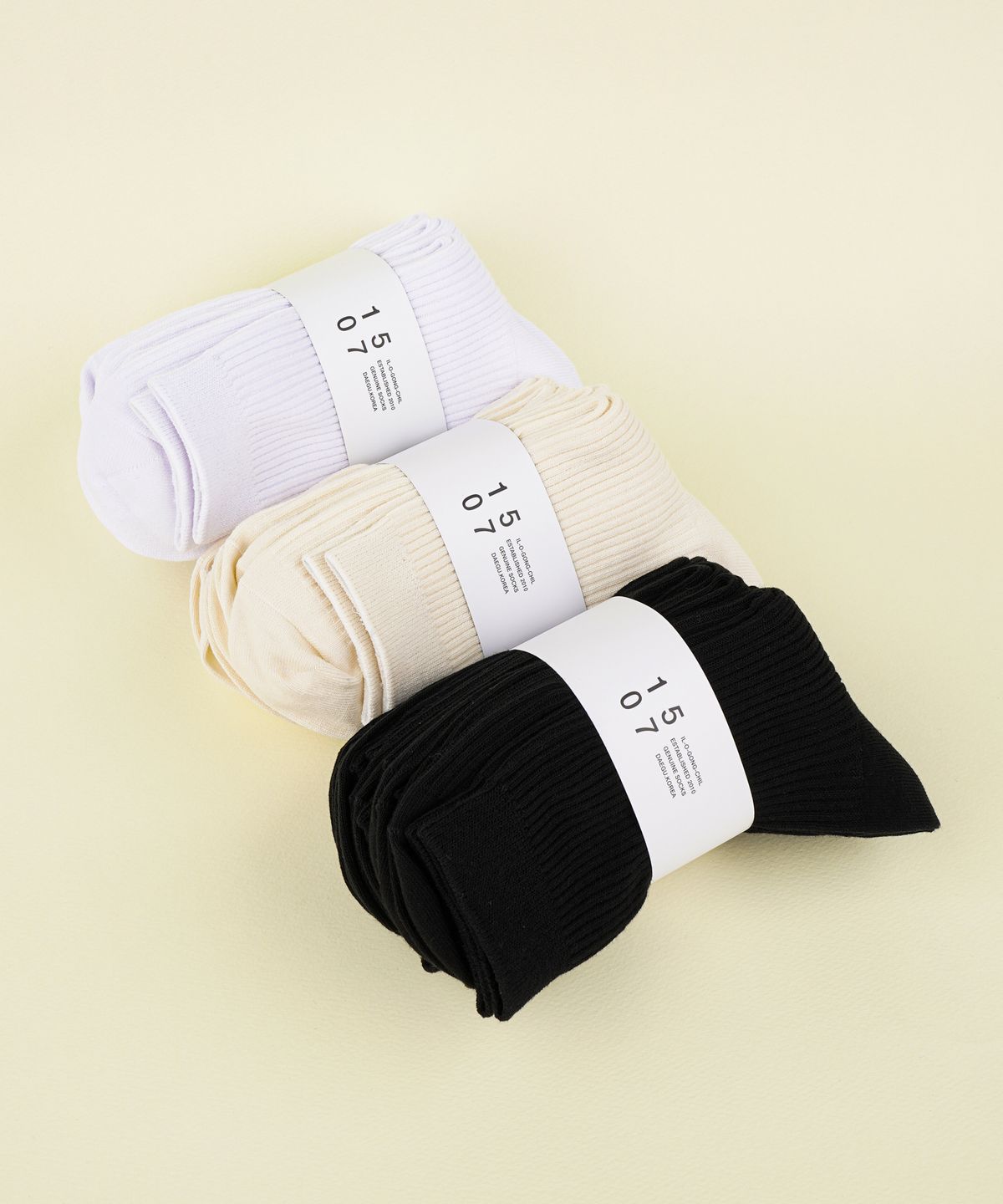 일오공칠(IL-O-GONG-CHIL) [10PACK] 1507 우먼스 모노 슬림 립삭스 - 스노우화이트/크림/블랙(모노 컬러팩)