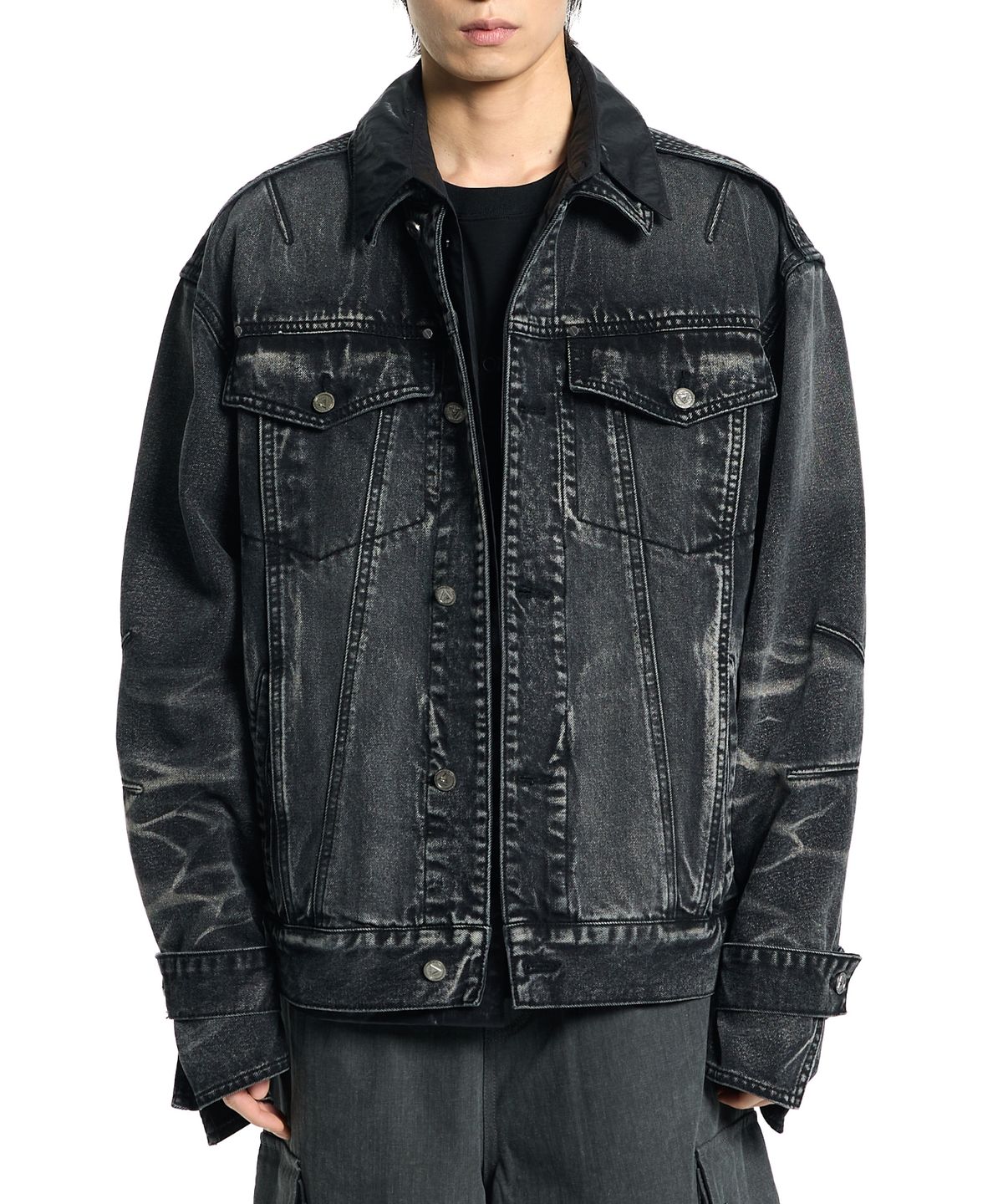 본바트(VONVAT) Blessed Overfit Denim Jacket (Black)